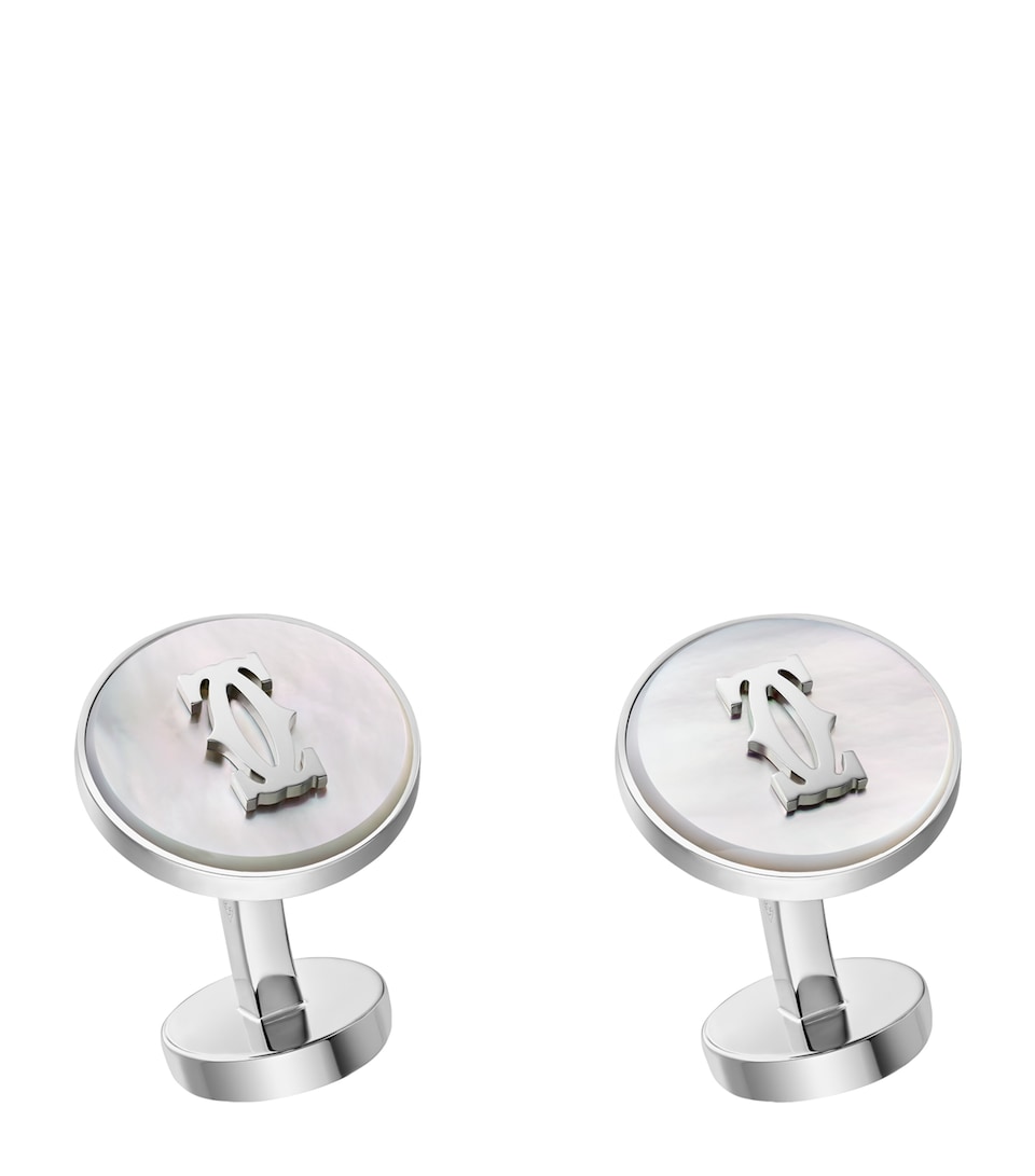 Sterling Silver Double C de Cartier Cufflinks