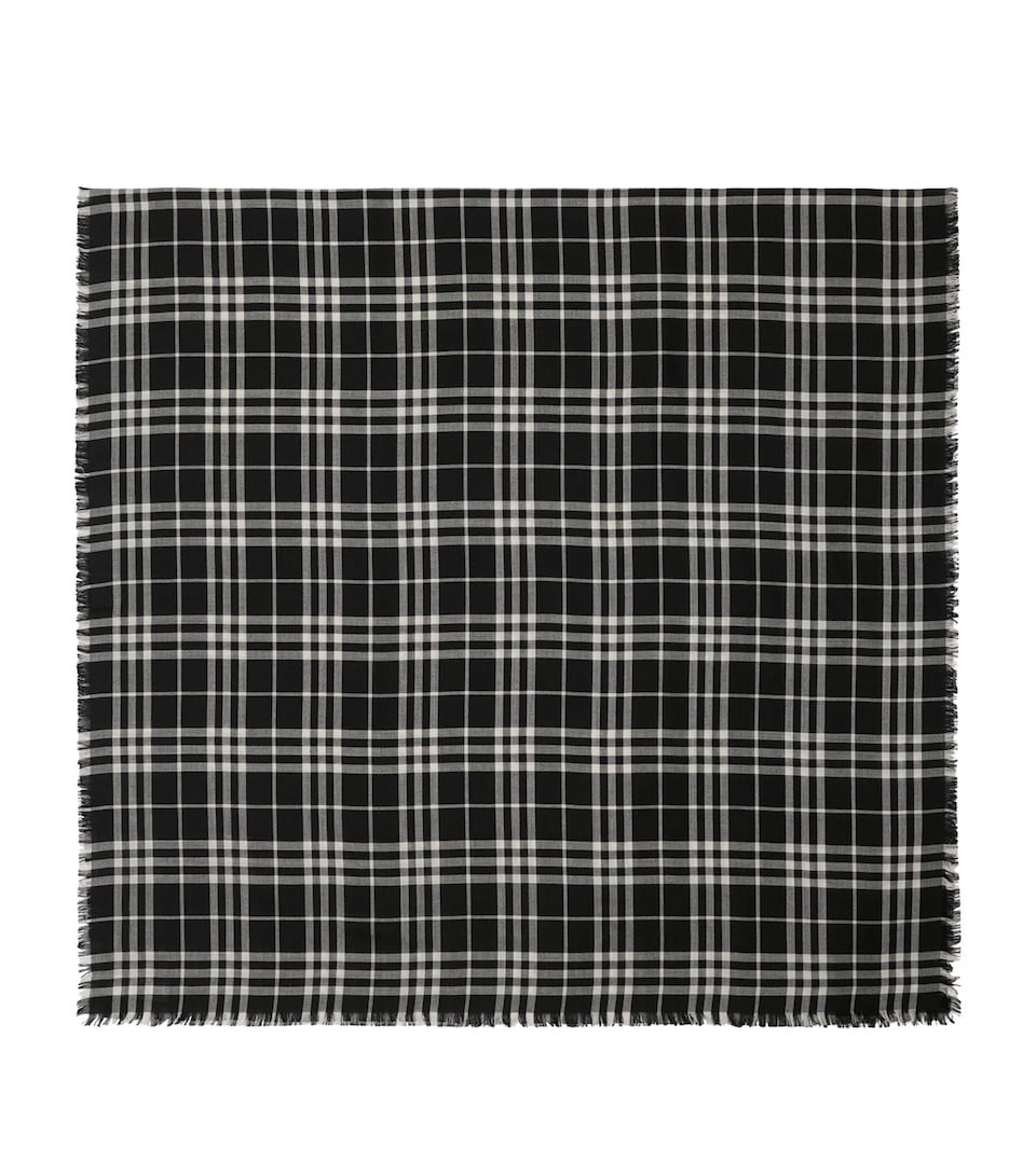 Cashmere-Silk Check Scarf