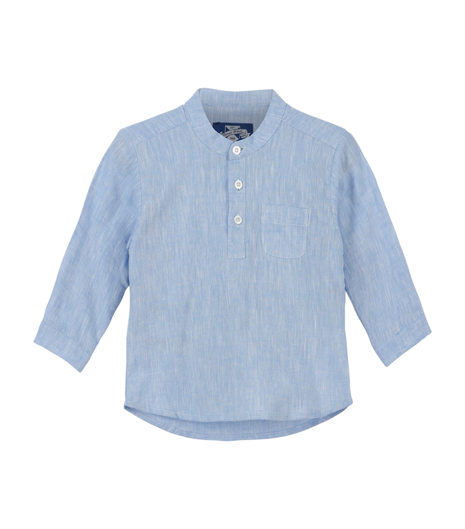 Trotters Cotton Oscar Shirt (3-24 Months) Pale Blue