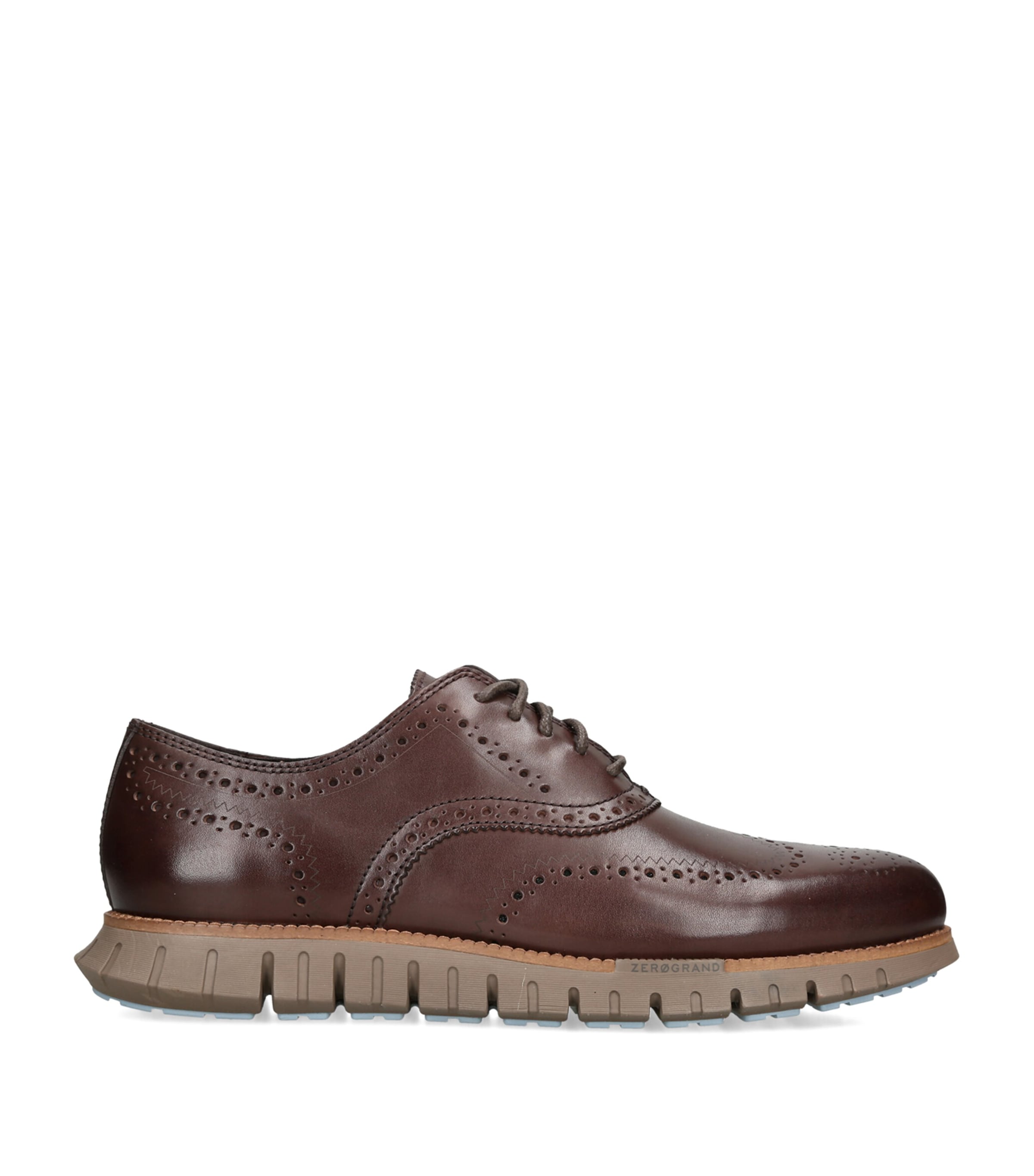 Cole Haan Leather ZERØGRAND Remastered Wingtip Oxford Shoes Dark Brown
