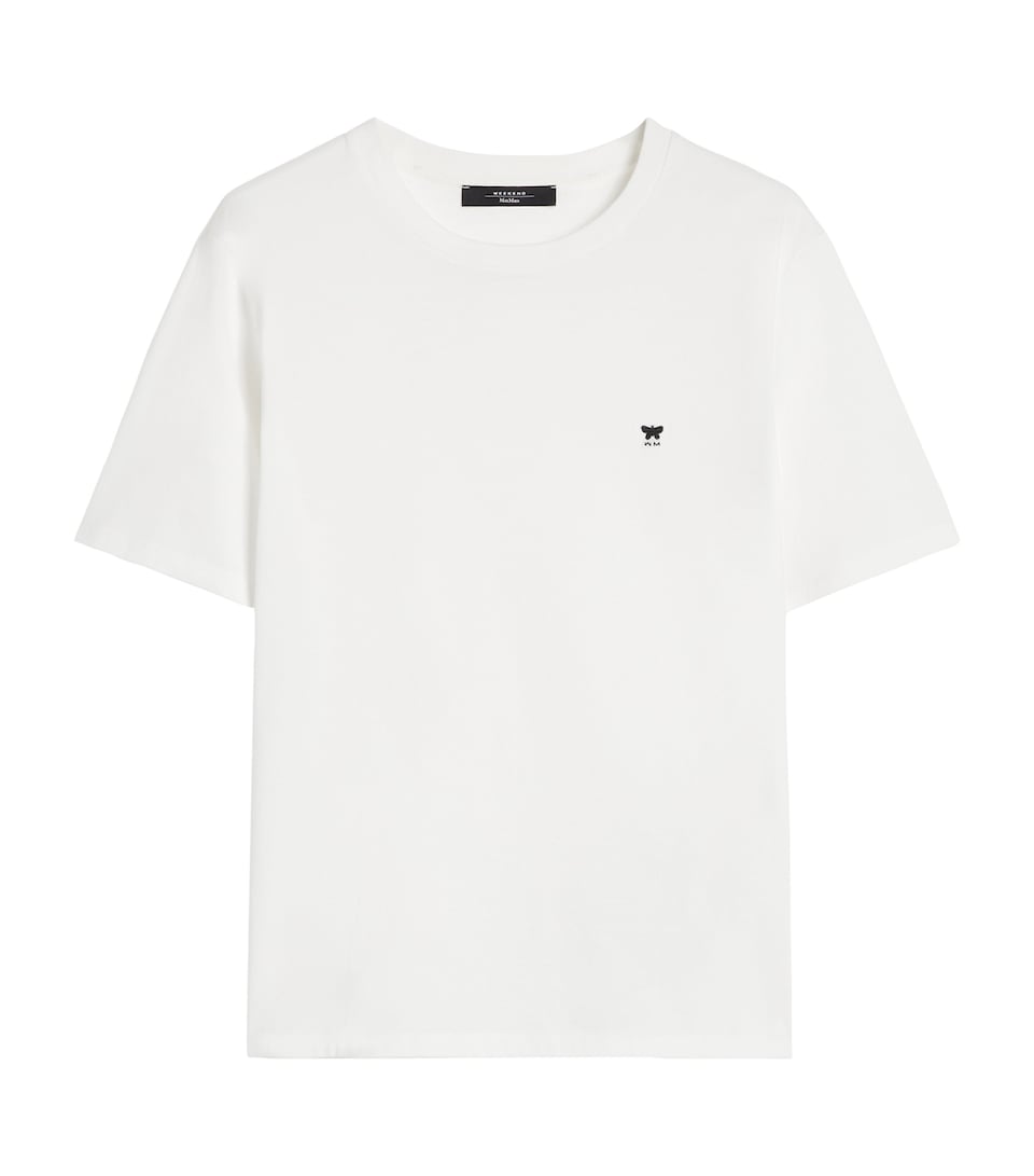 Weekend Max Mara Womens Cotton Embroidered T-Shirt Optical White