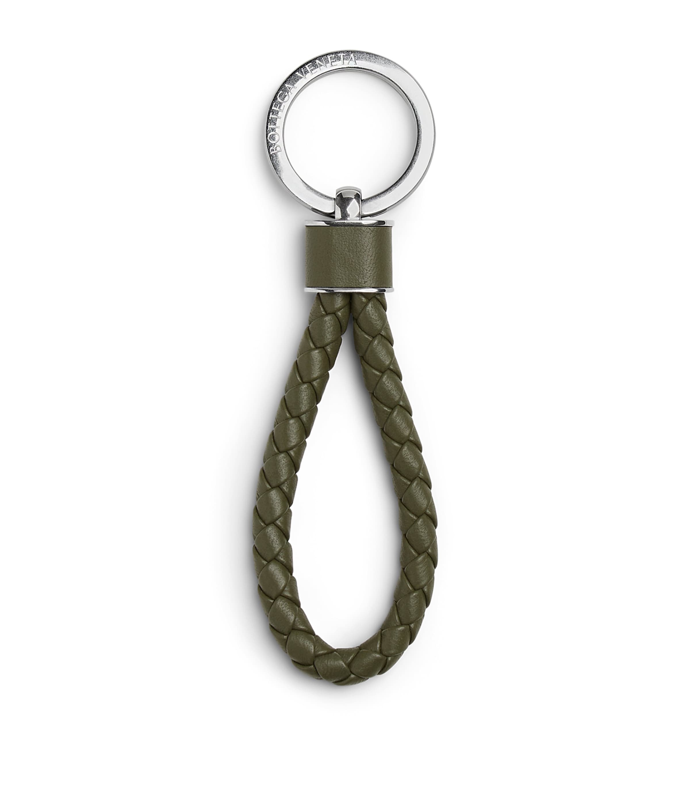 【maco】Bottega Veneta グリーン キーホルダー Bottega Veneta Green Leather Intreccio Key Ring | Harrods US