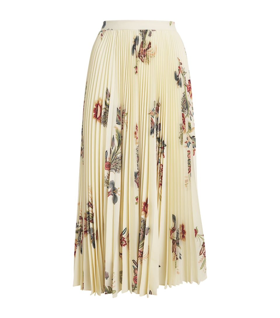Floral Pleated Maxi Skirt
