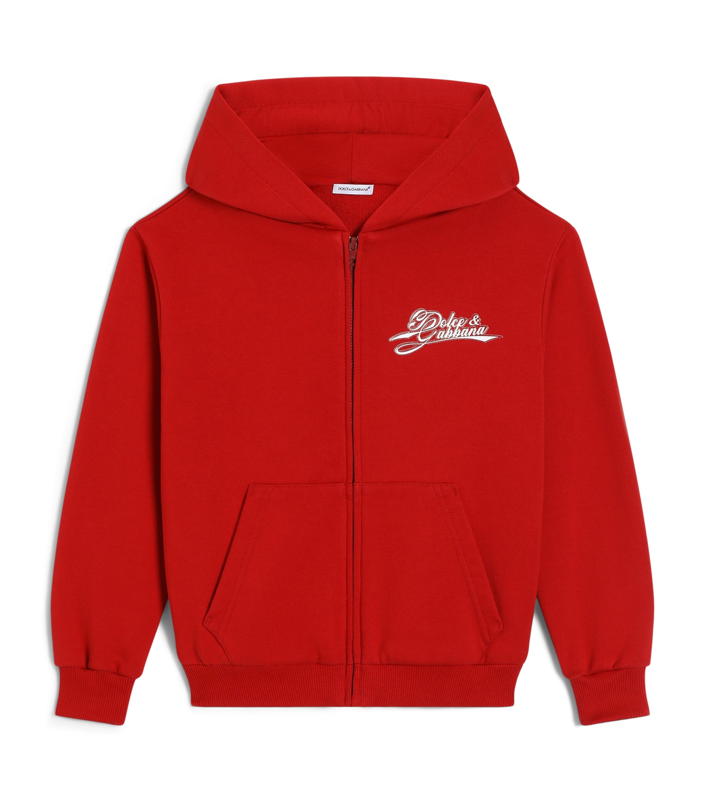 Dolce&Gabbana Kids Rubber Patch Hoodie (8-14 Years) Bright Red