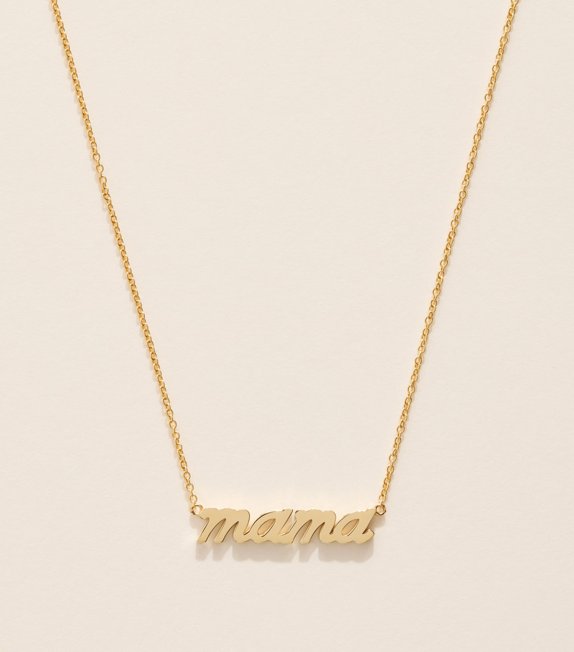 Jennifer Meyer Yellow Gold Mama Script Necklace Yellow Gold