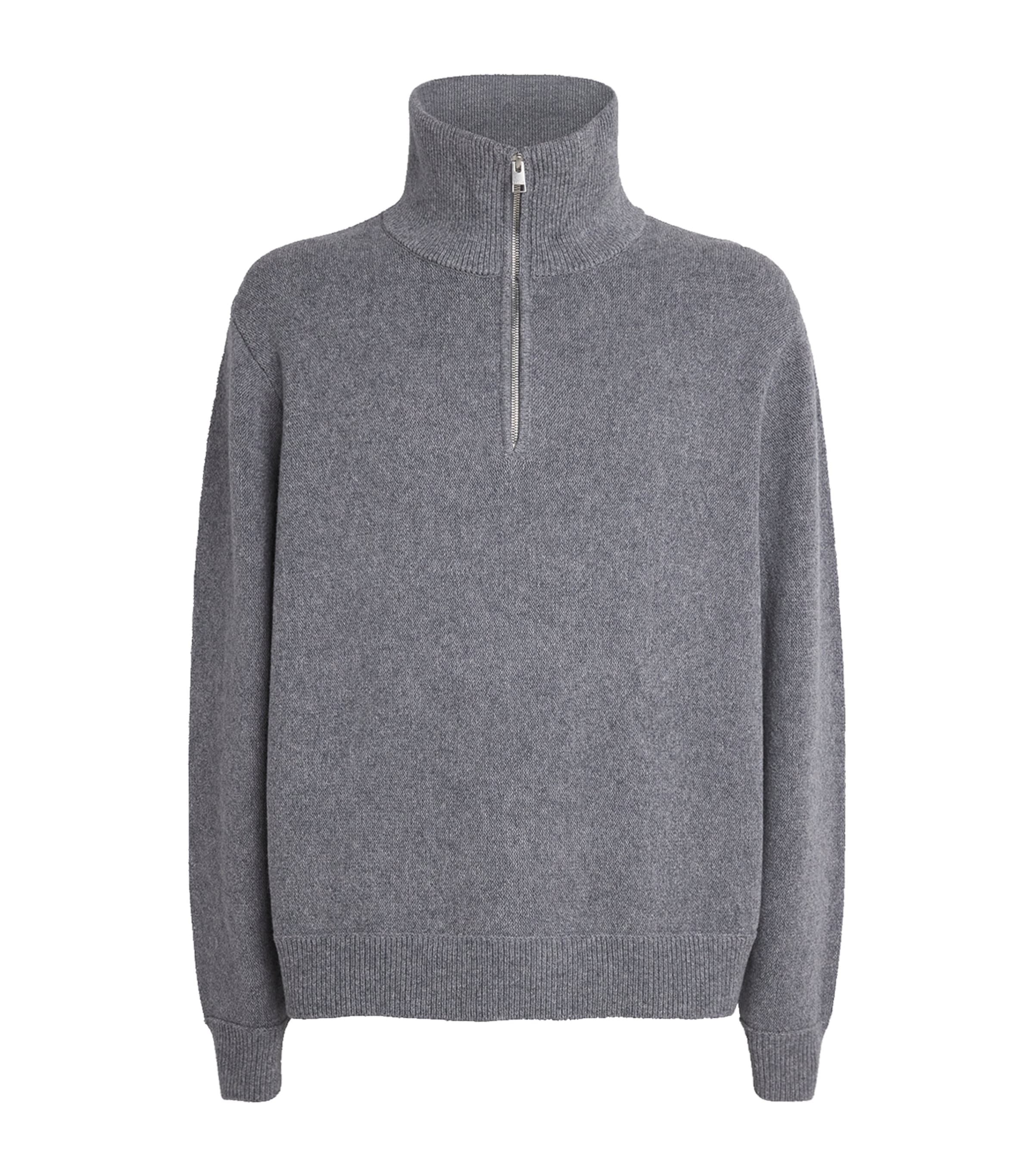 Wool-Cotton Half-Zip Sweater