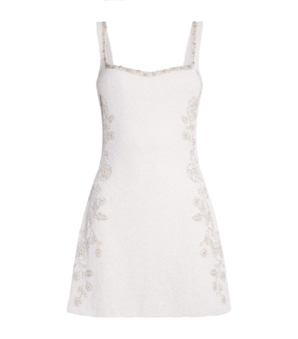Clio Peppiatt Womens Embellished Twilight Mini Dress Ivory