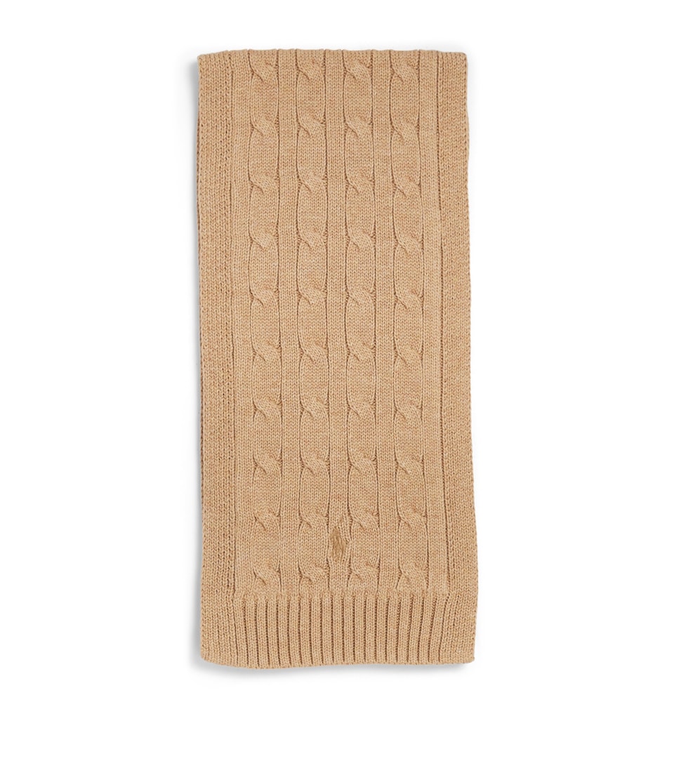 Ralph Lauren Kids Cotton Cable-Knit Scarf Camel
