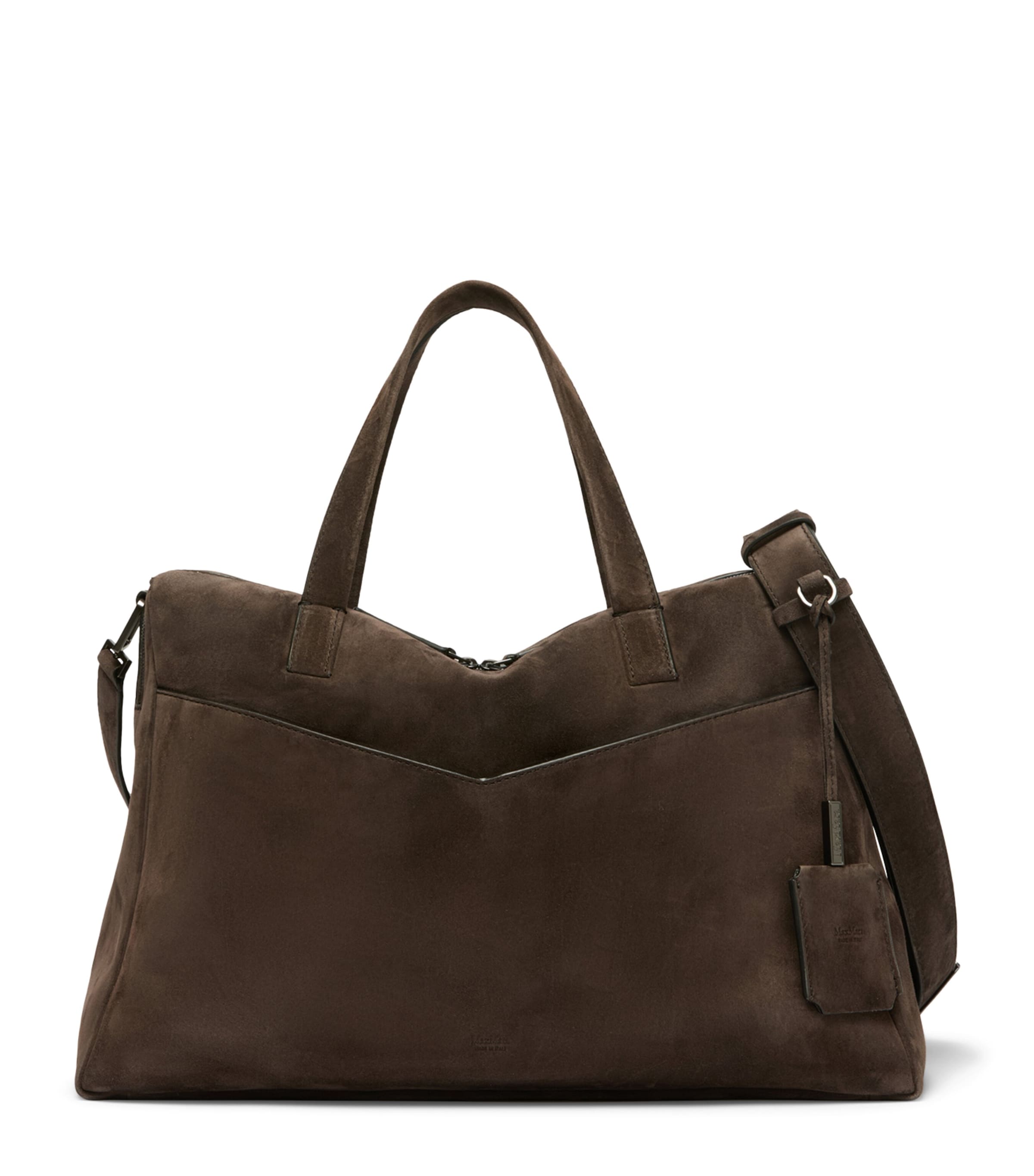 Max Mara Suede Tote Bag Dark Brown