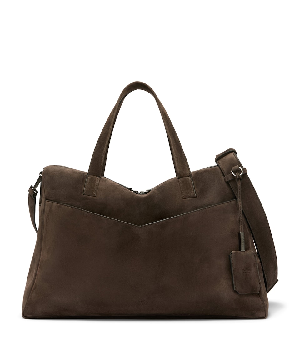 Max Mara Suede Tote Bag Dark Brown