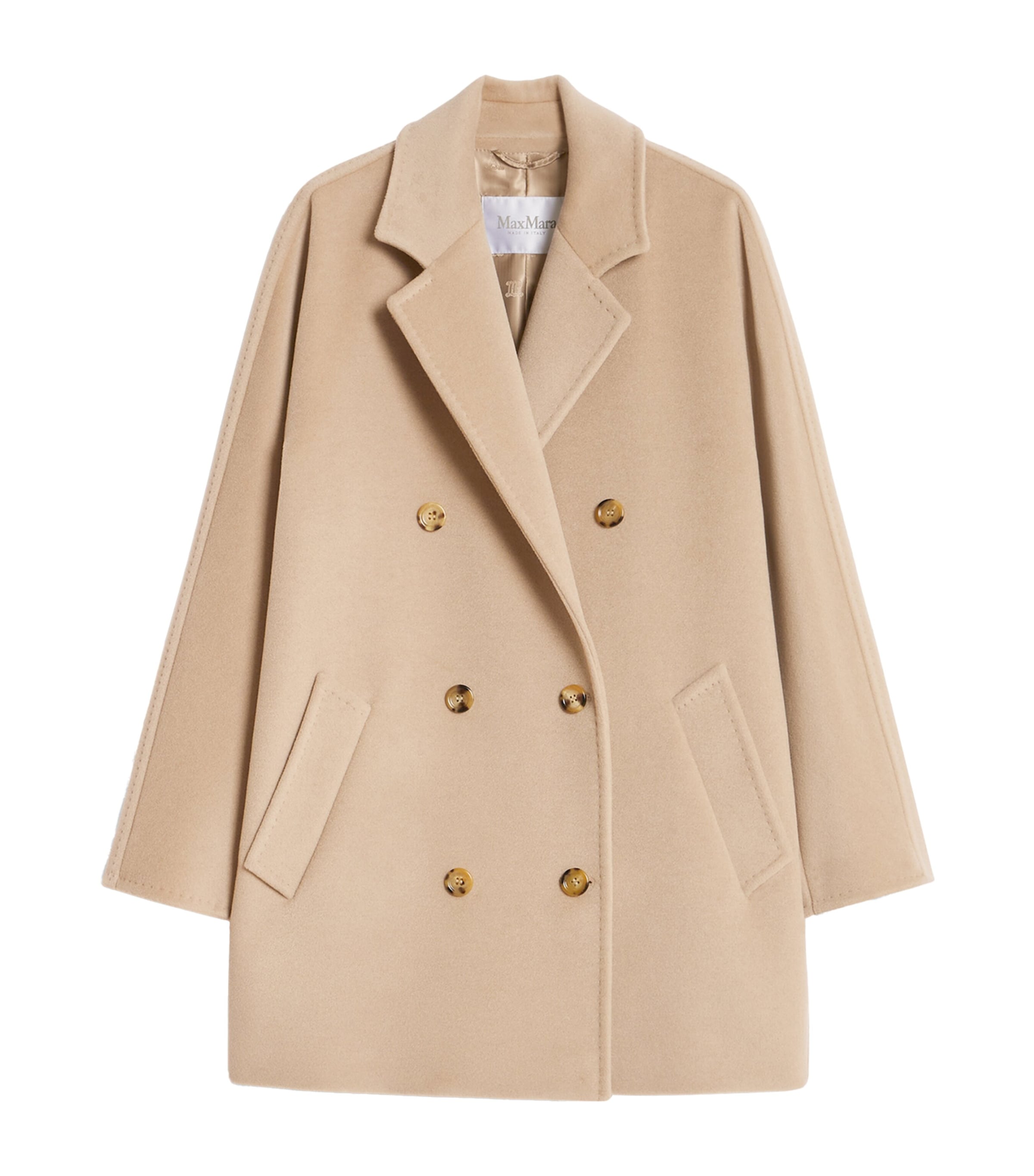 Max Mara Womens Wool-Cashmere Rebus Coat Sand