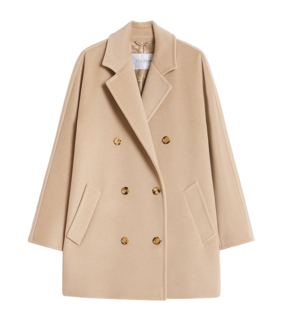 Max Mara Womens Wool-Cashmere Rebus Coat Sand