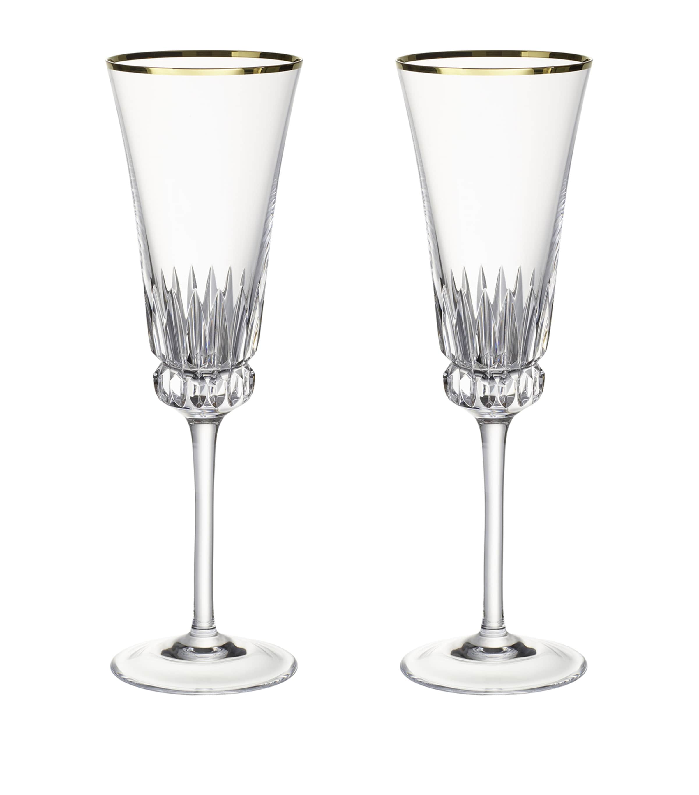 Villeroy & Boch Set of 2 Grand Royal Gold Champagne Flutes (120ml) Clear