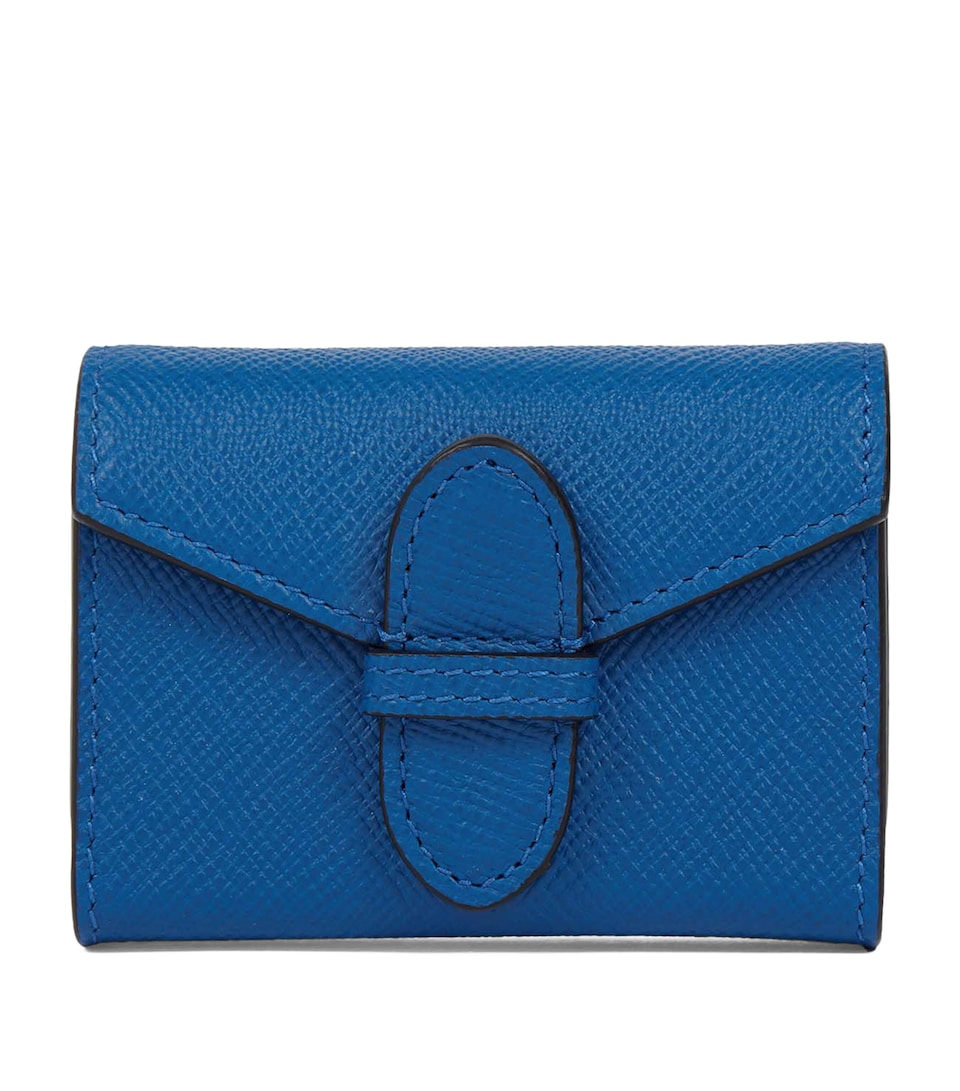 Smythson Leather Single Playing Card Case Cerulean