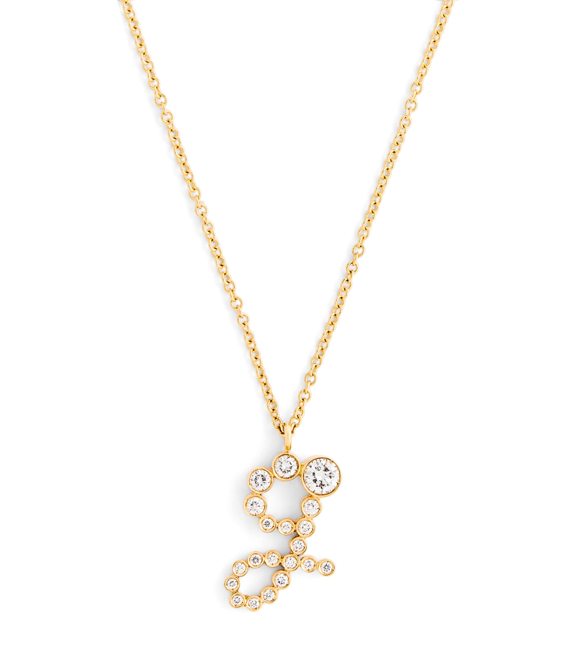 Sophie Bille Brahe Yellow Gold and Diamond Soprano 'G' Necklace Yellow Gold