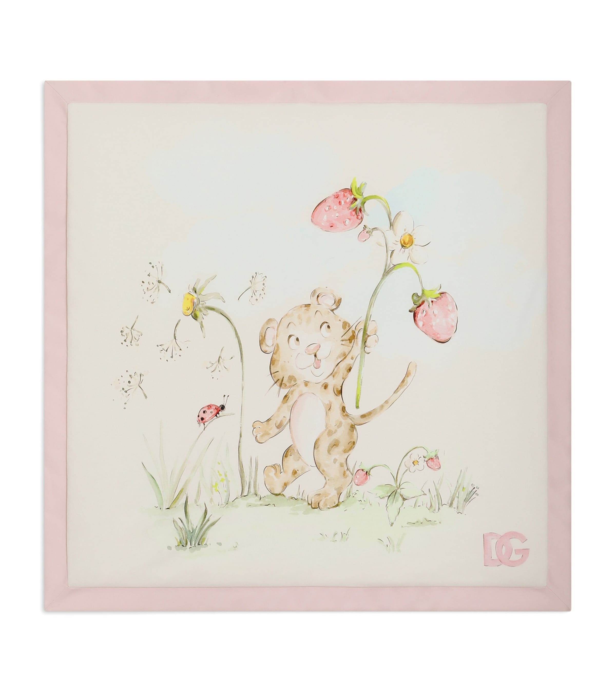 Dolce&Gabbana Kids Cotton Printed Blanket Natural Whit