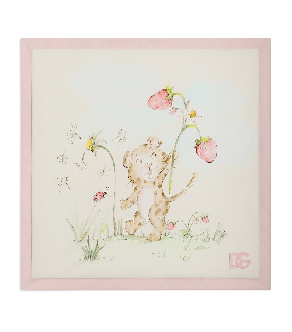 Dolce&Gabbana Kids Cotton Printed Blanket Natural Whit