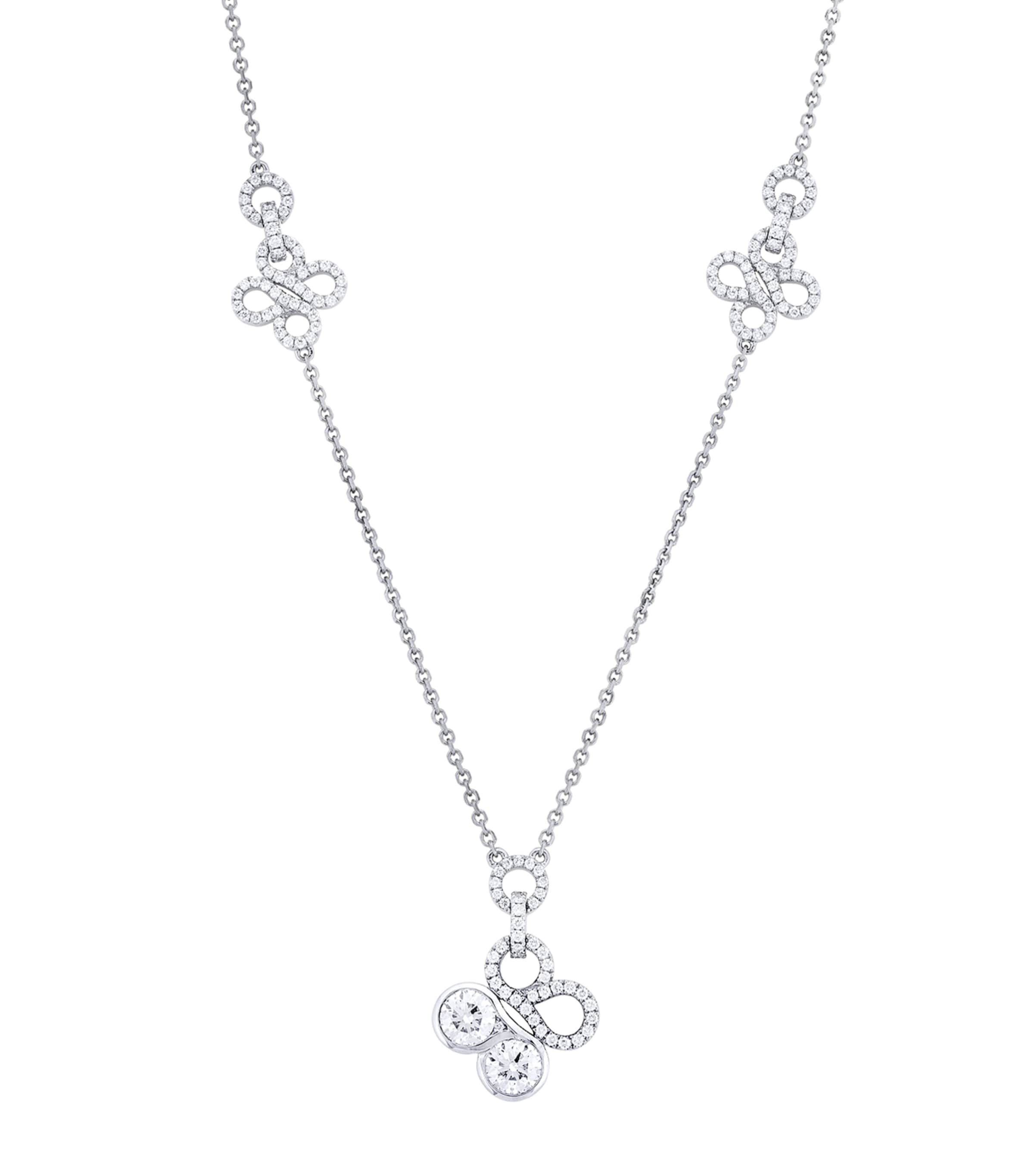 White Gold and Diamond Large Be Boodles Necklace