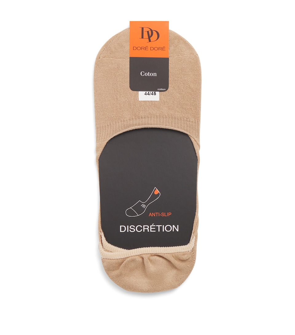 Doré Doré Mens Cotton Invisible Liner Socks Beige