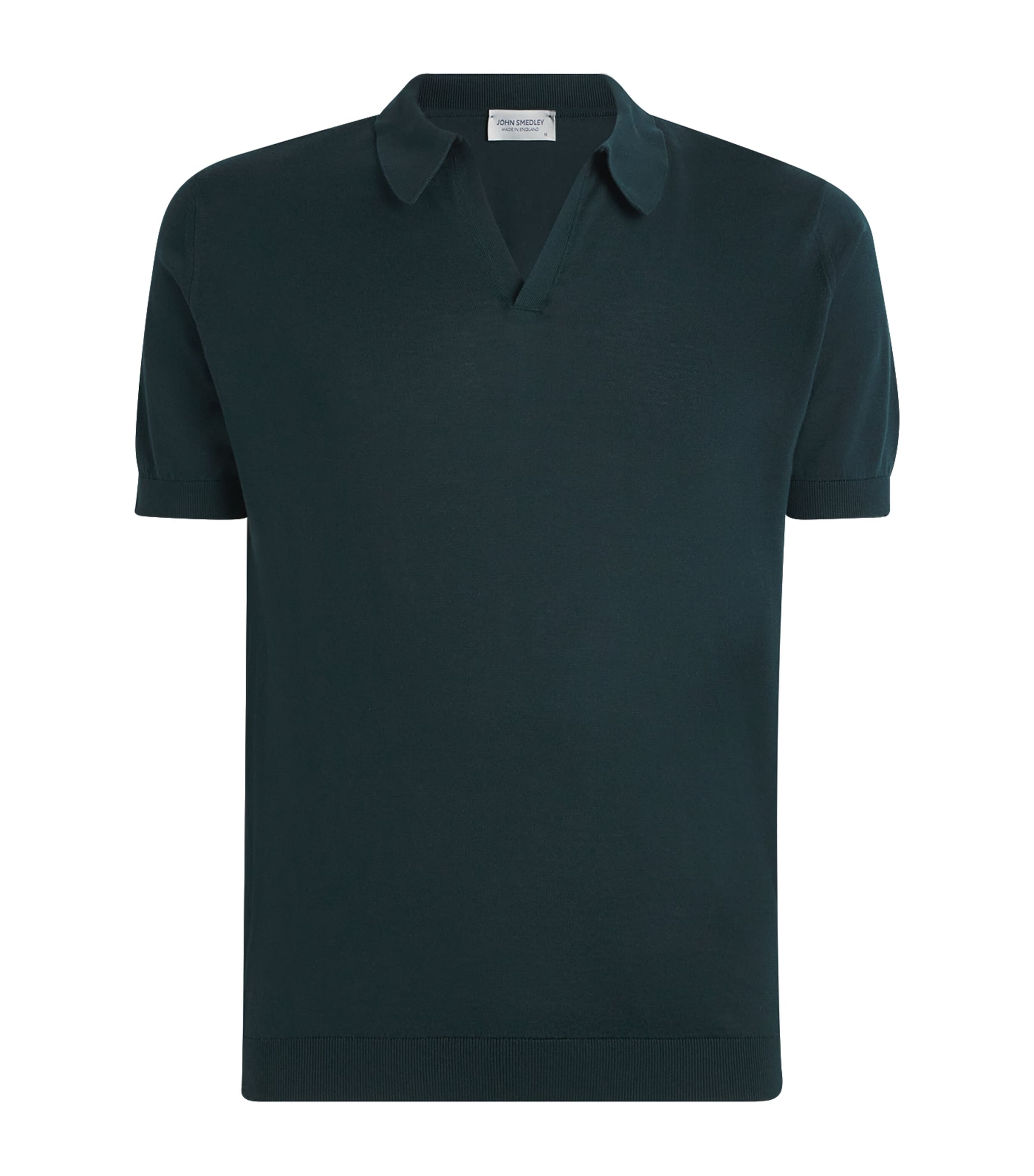 John Smedley Mens Sea Island Cotton Noah Polo Shirt Rainforest