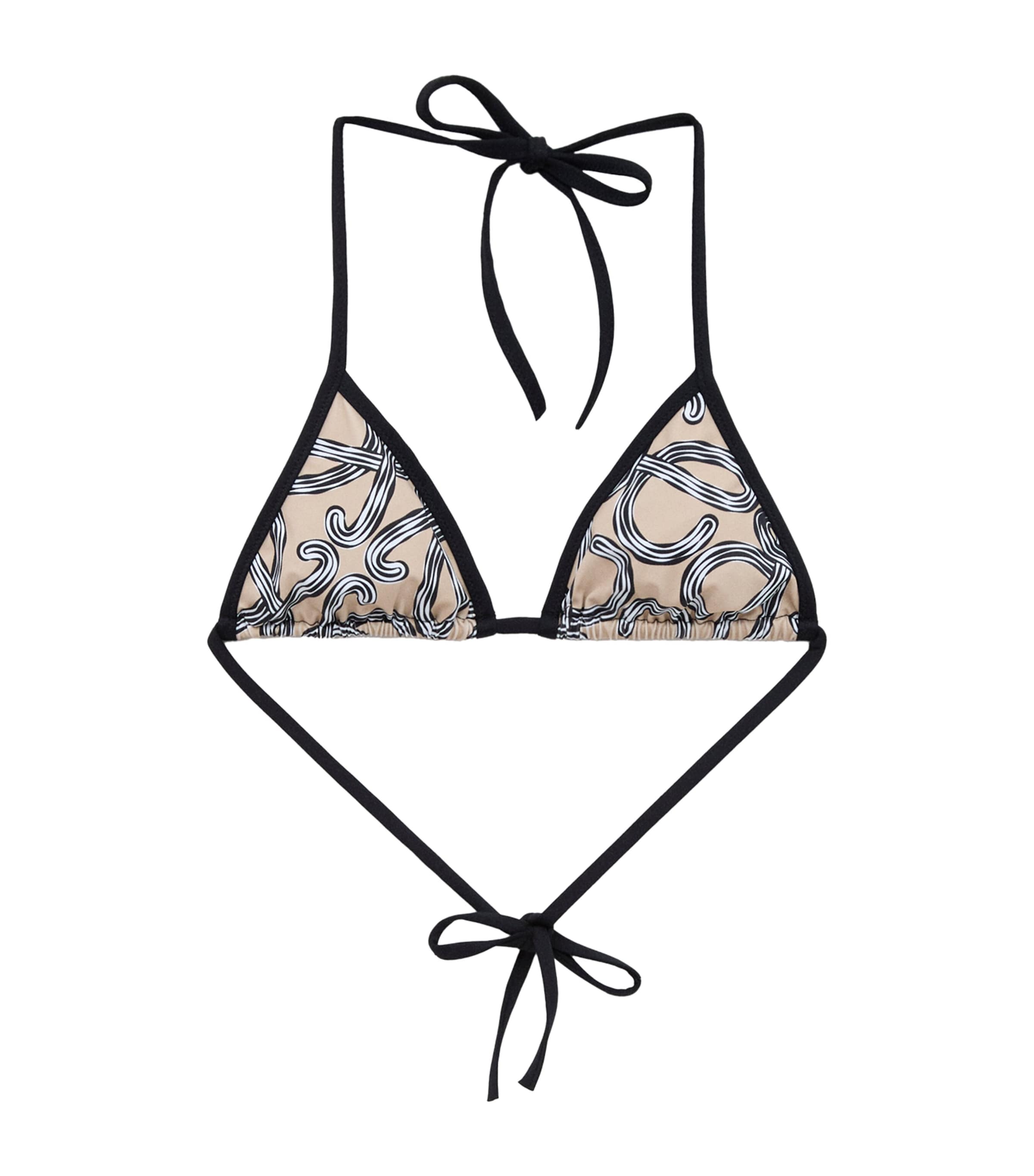 LOEWE Womens x Paula’s Ibiza Anagram Bikini Top Beige/black