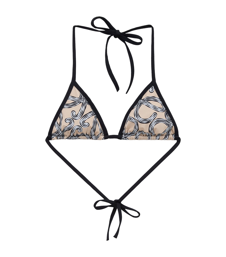 LOEWE Womens x Paula’s Ibiza Anagram Bikini Top Beige/black
