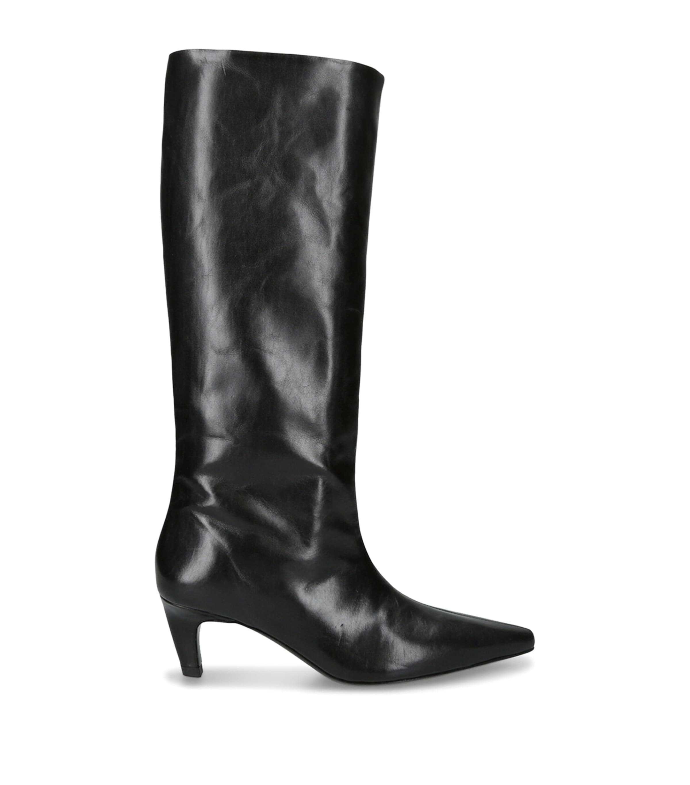 Jude Leather Cave Knee-High Boots 55 Black