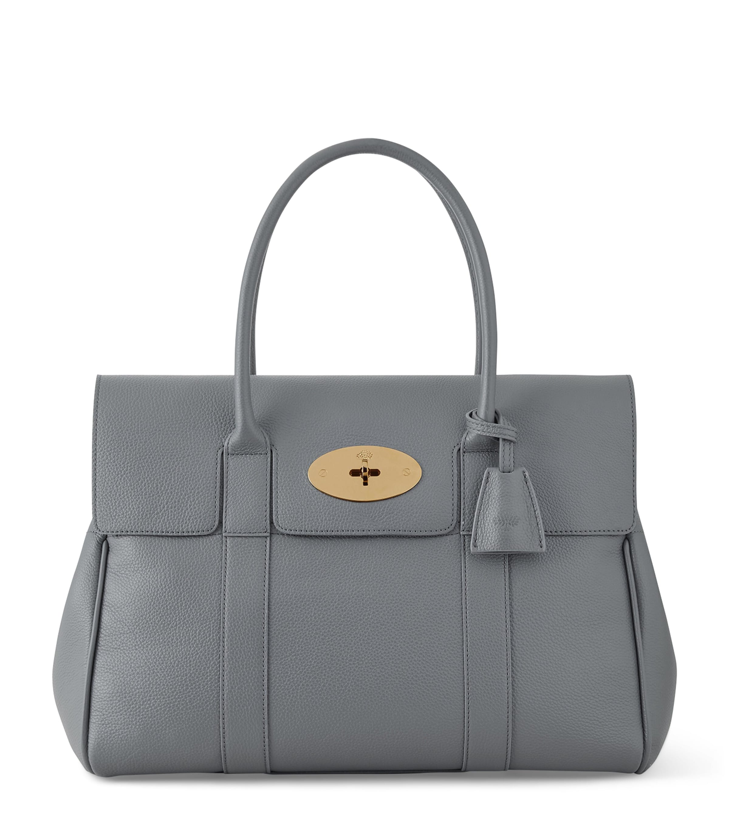 Mulberry Small Leather Bayswater Shoulder Bag Foggy Grey