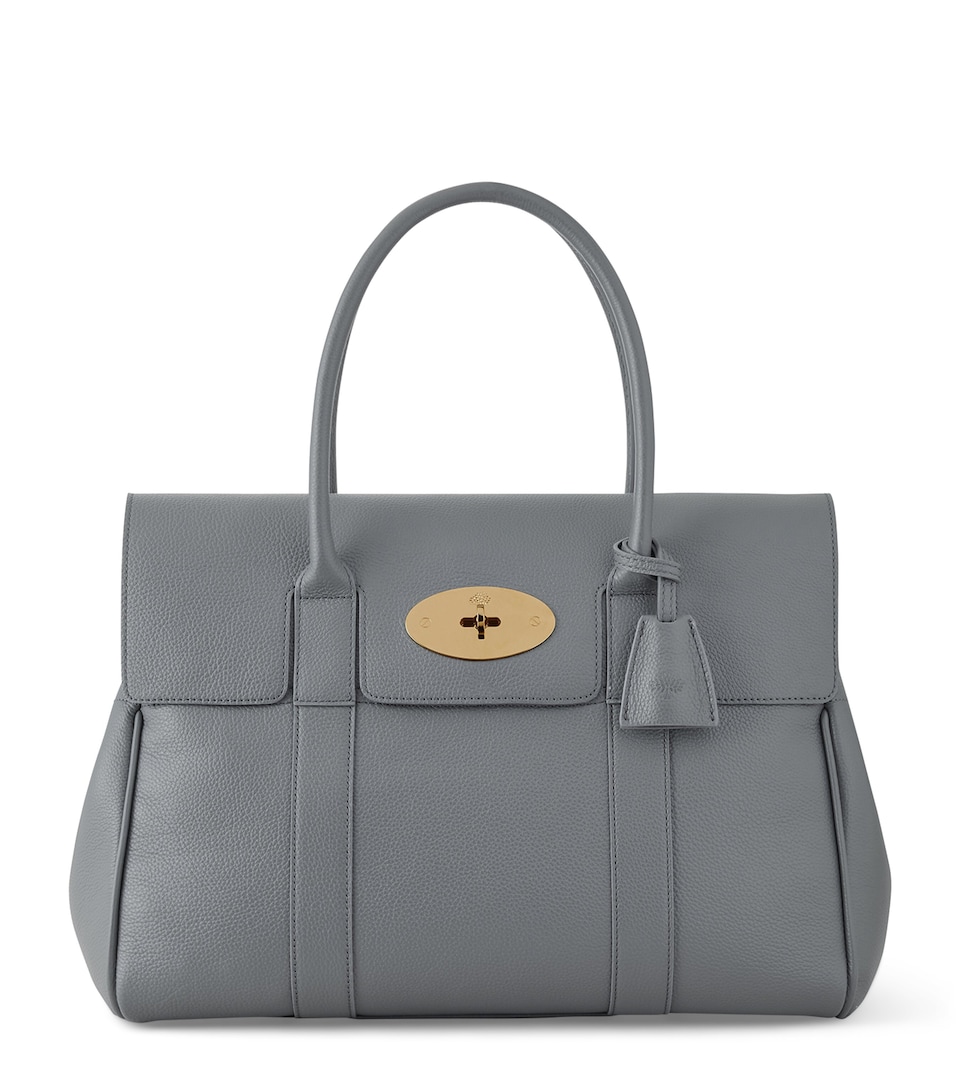 Mulberry Small Leather Bayswater Shoulder Bag Foggy Grey