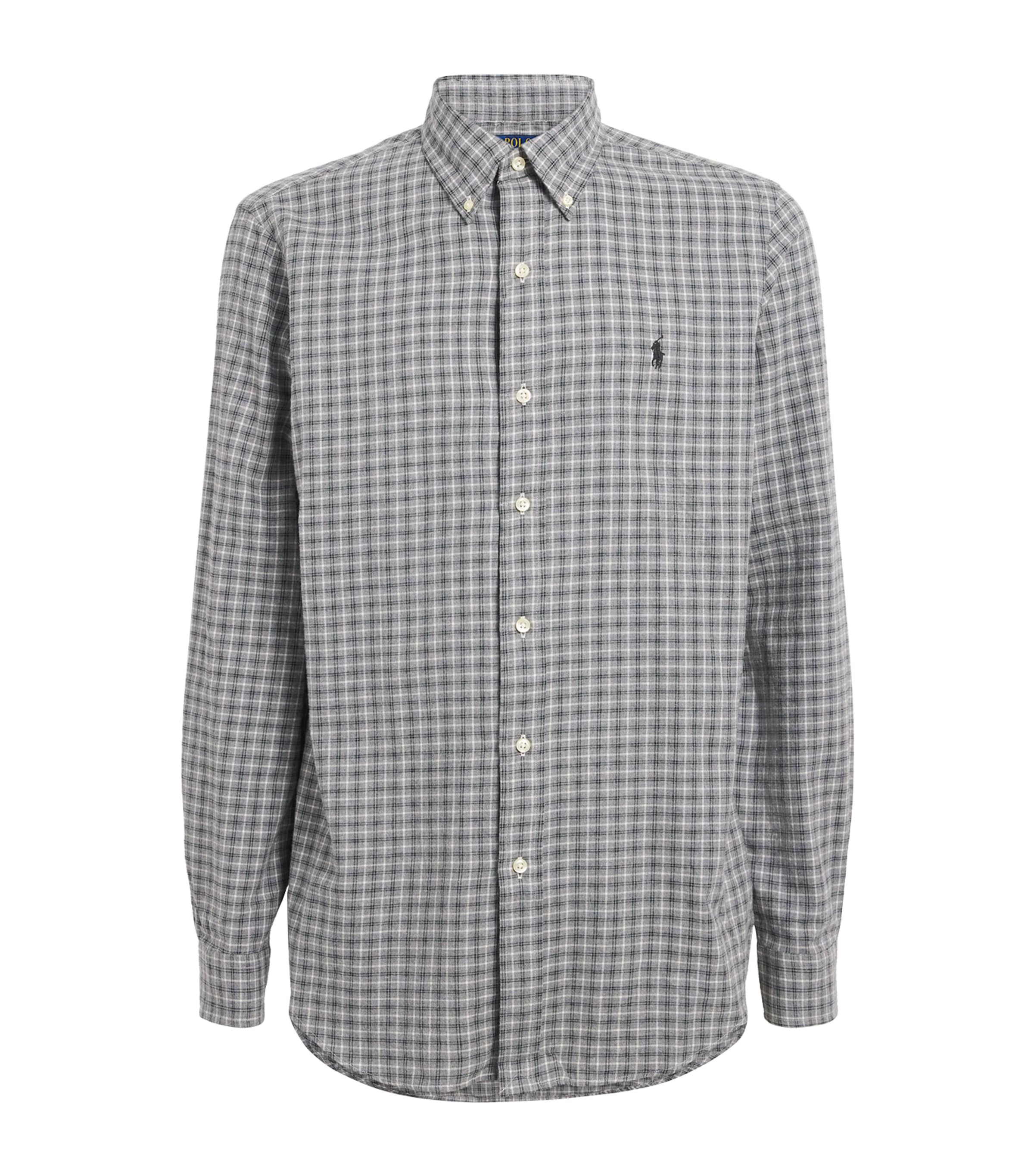 Cotton Plaid Check Polo Pony Shirt
