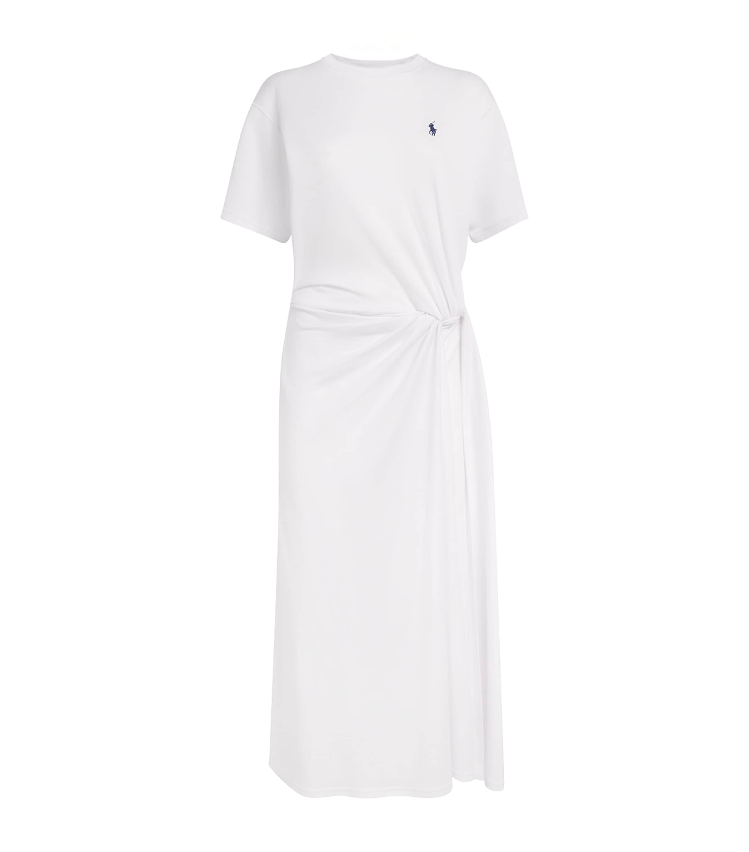 Polo Ralph Lauren Womens Twist-Detail Maxi T-Shirt Dress White