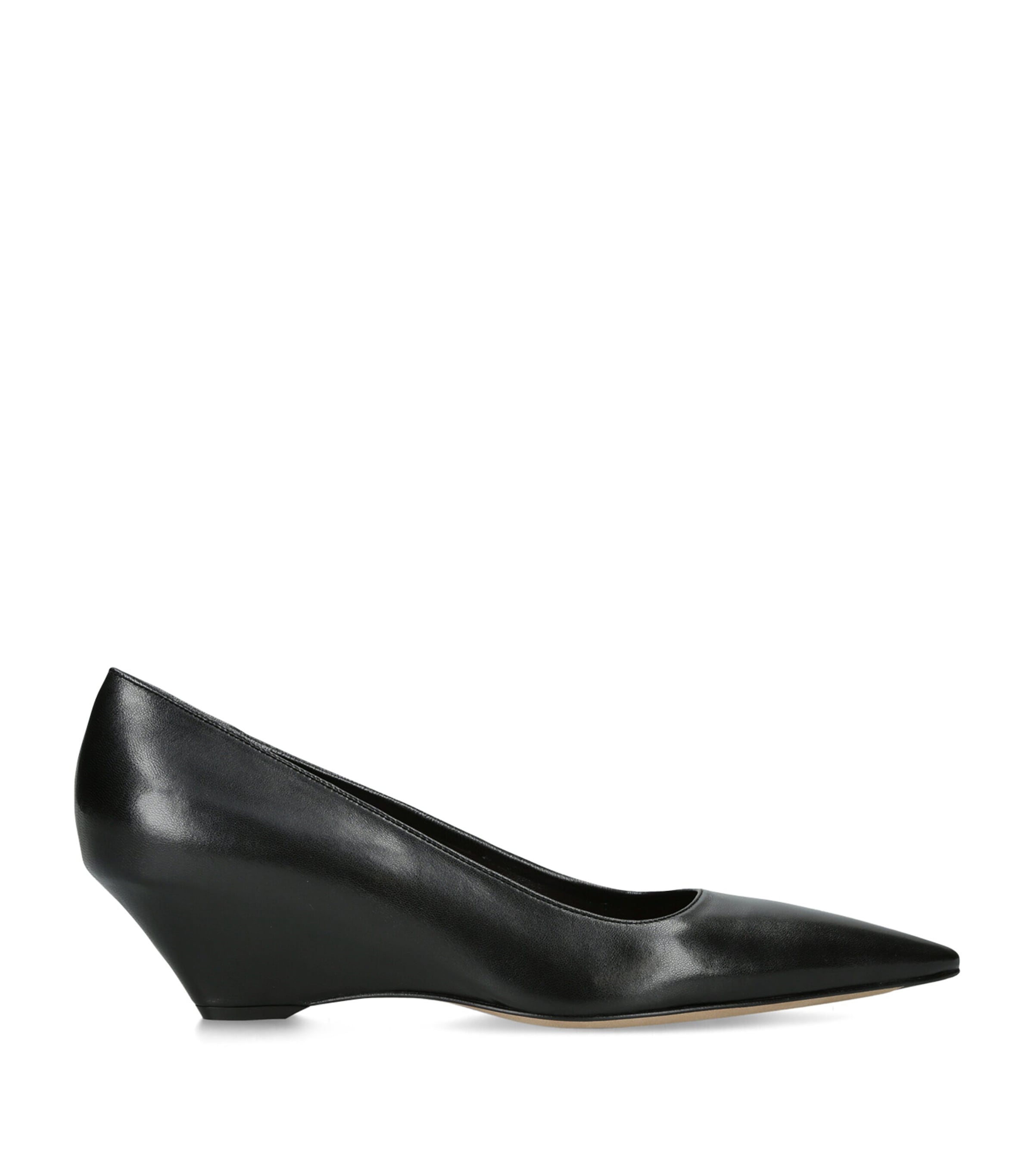 The Row Liisa Leather Wedge Pumps 45 Black