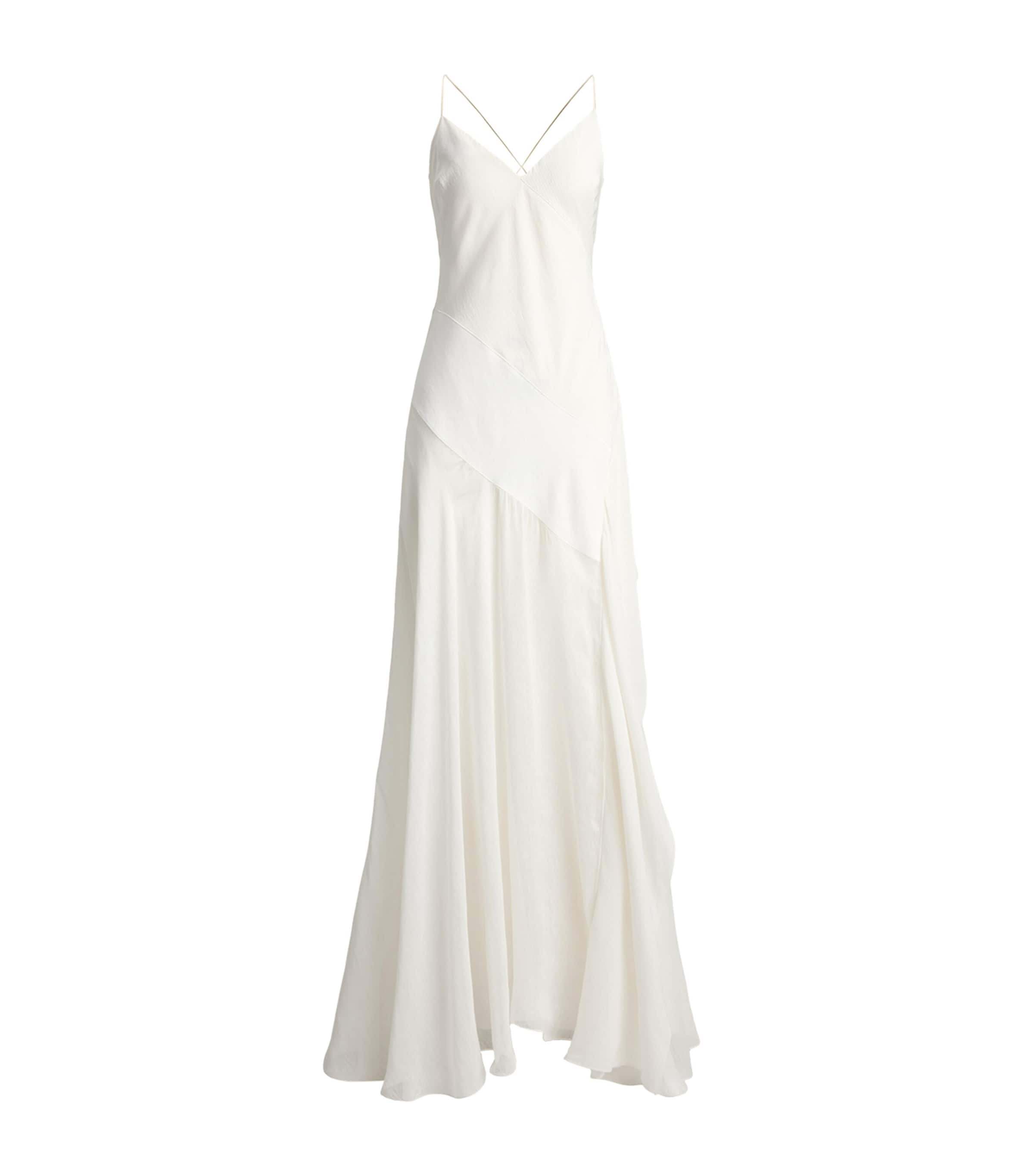 Ralph Lauren Womens Hughes Maxi Slip Dress Cream