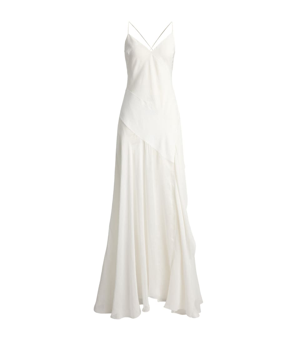Ralph Lauren Collection Womens Hughes Maxi Slip Dress Cream