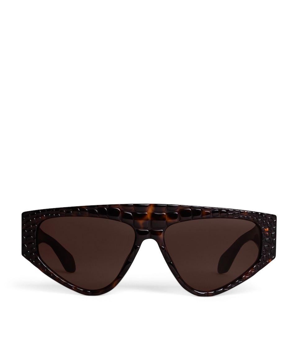 Alaïa Acetate Aviator Mask Sunglasses Havane