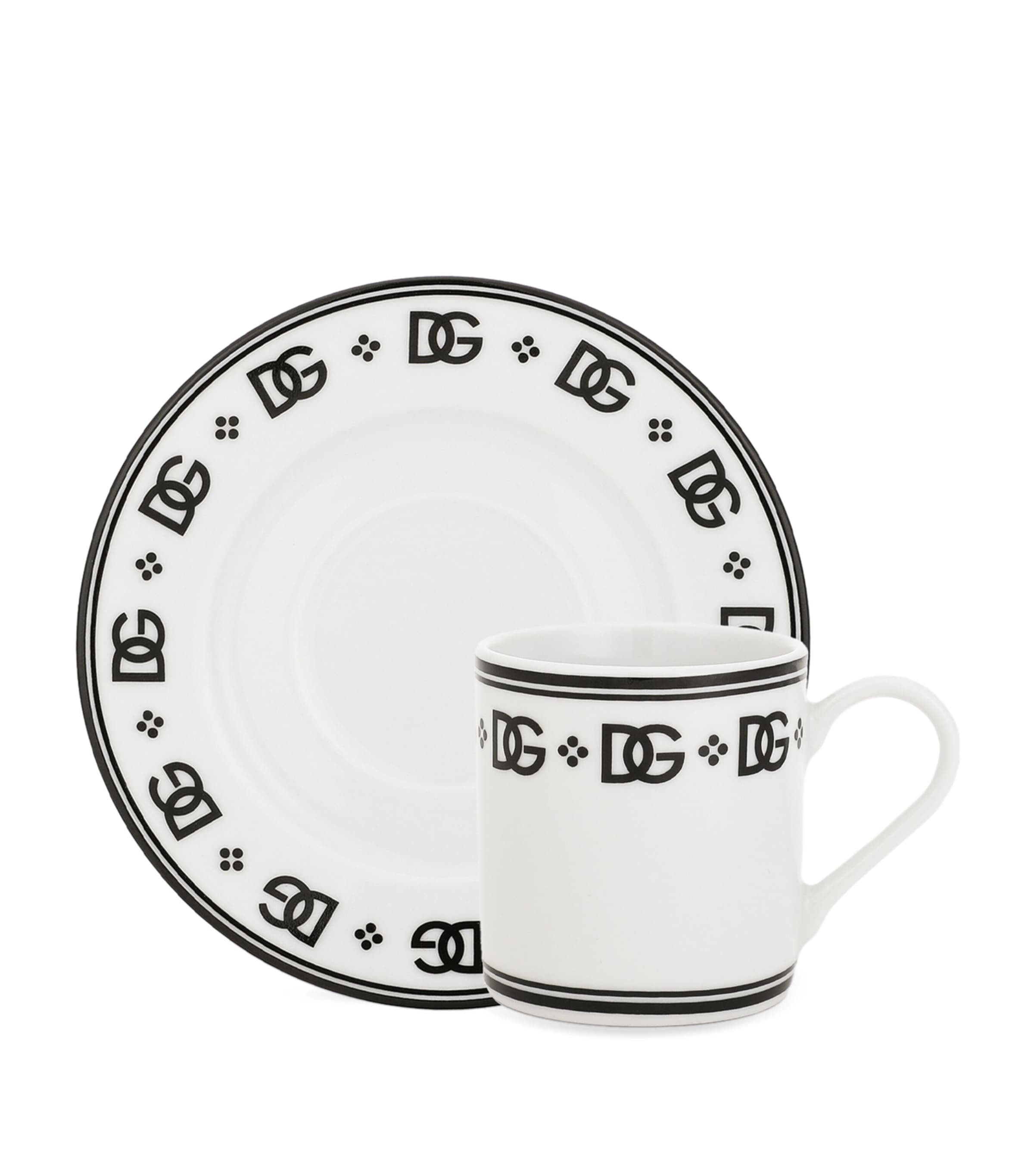 DG Logo Coffee Cups and Saucers (Set of 2)