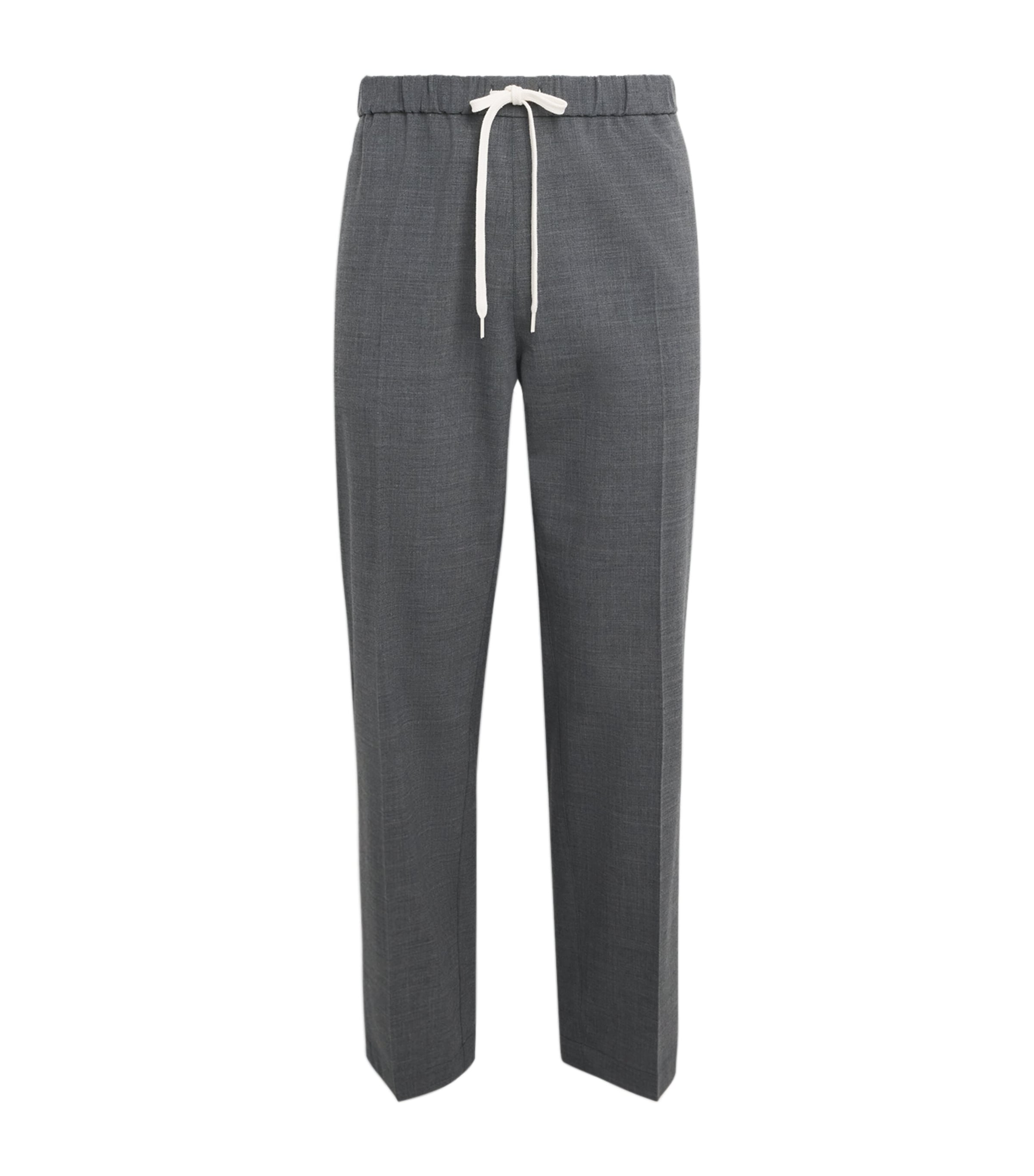 Drawstring Straight Tailored Trousers