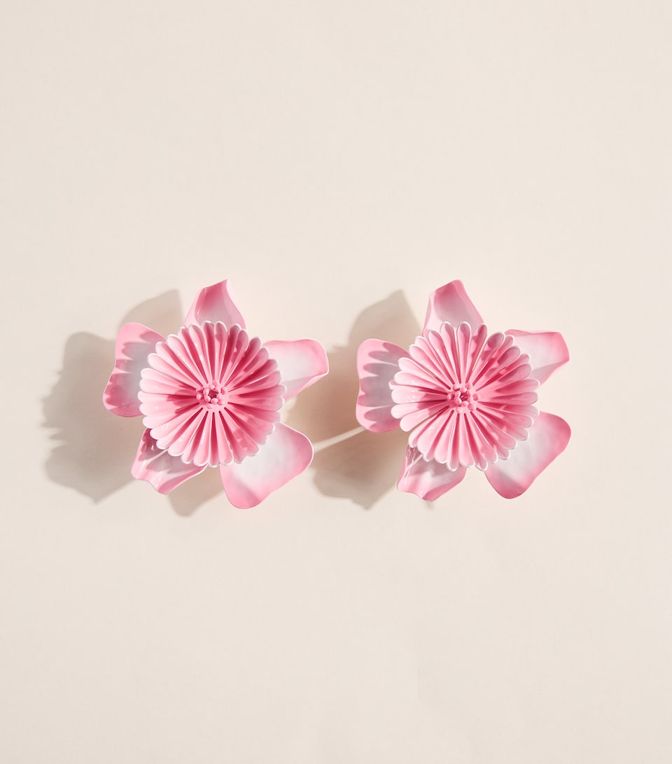 Chloé Bloom Clip-On Earrings Fuchsia Pink