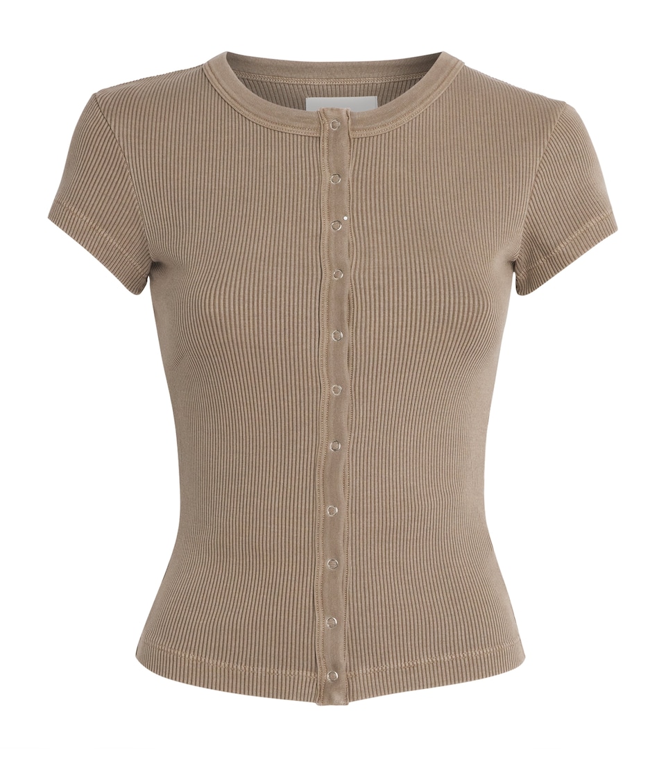 Citizens of Humanity Womens Short-Sleeve Tabi Cardigan Cocoa Md Grey Brown