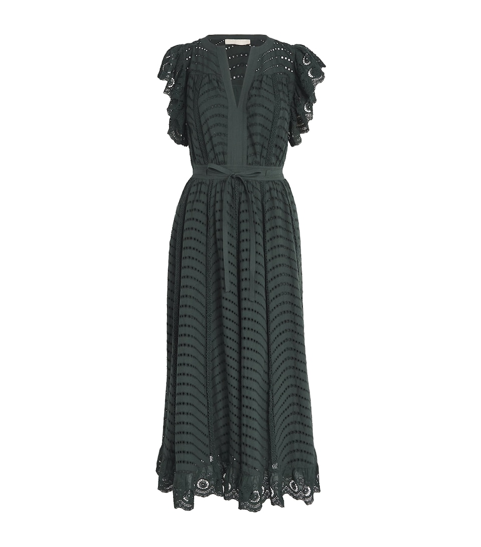 Cotton Embroidered Olga Midi Dress