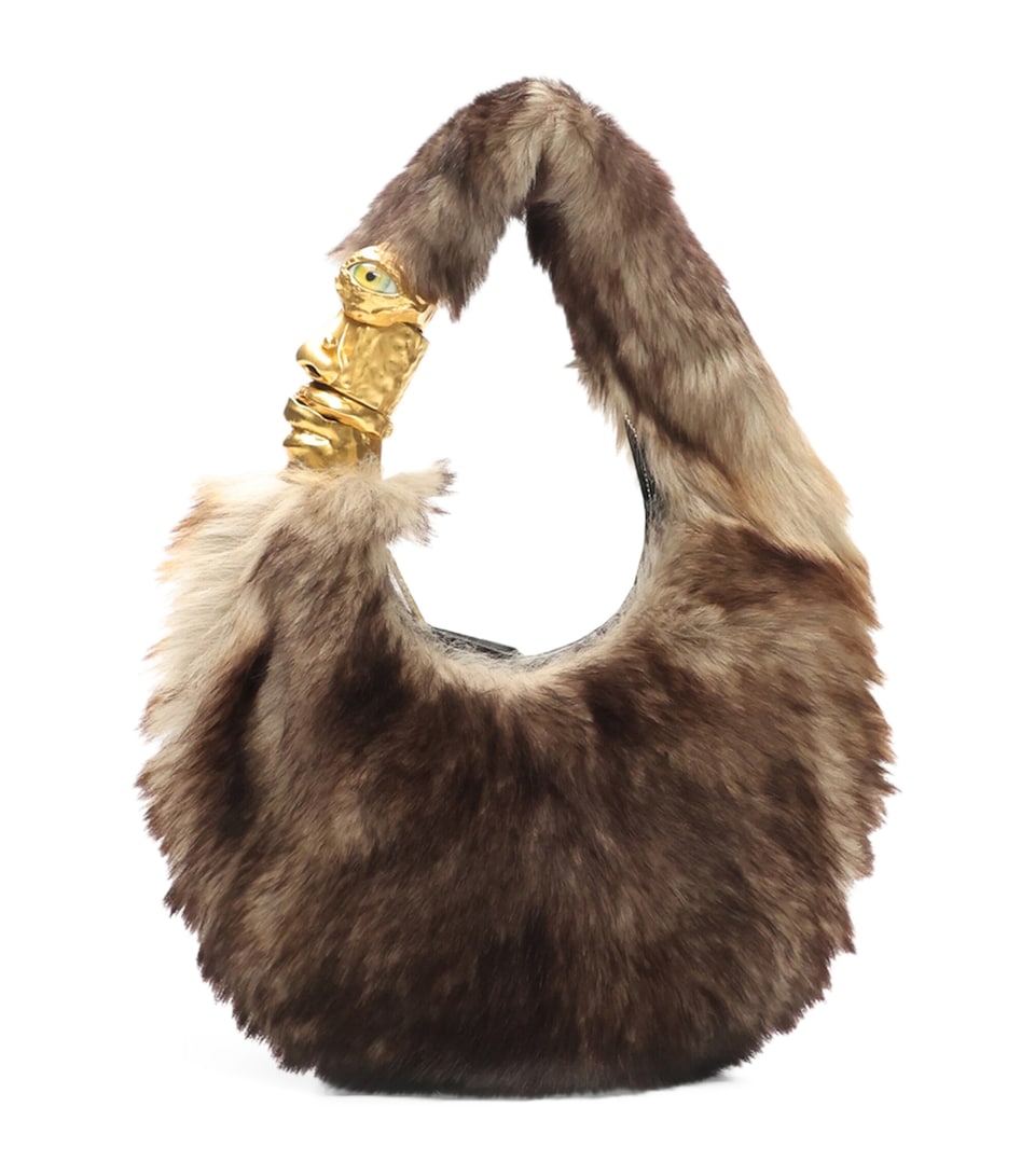 Schiaparelli Small Leather Soufflé Shoulder Bag Beige