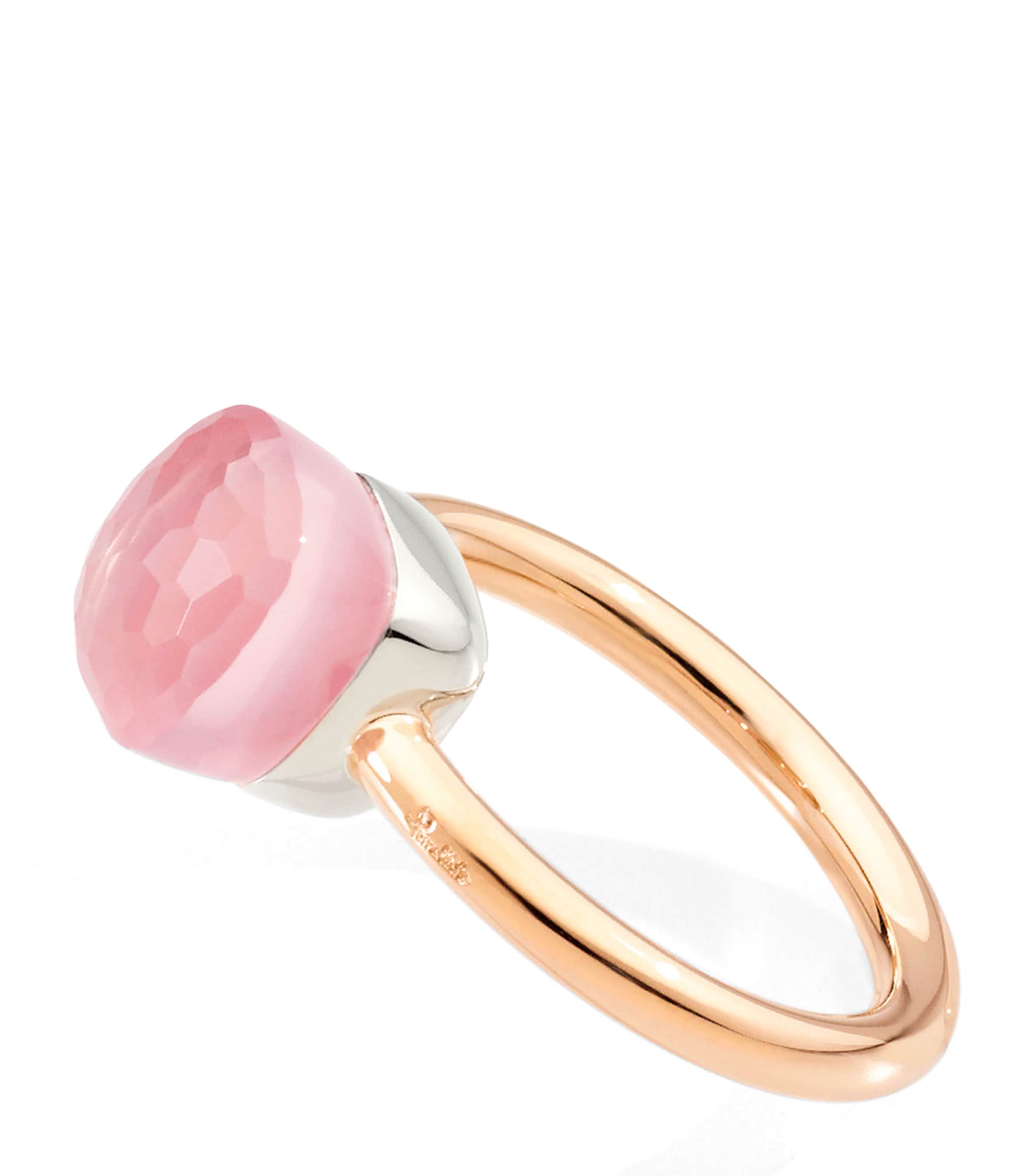 Mixed Gold and Rose Quartz Nudo Ring