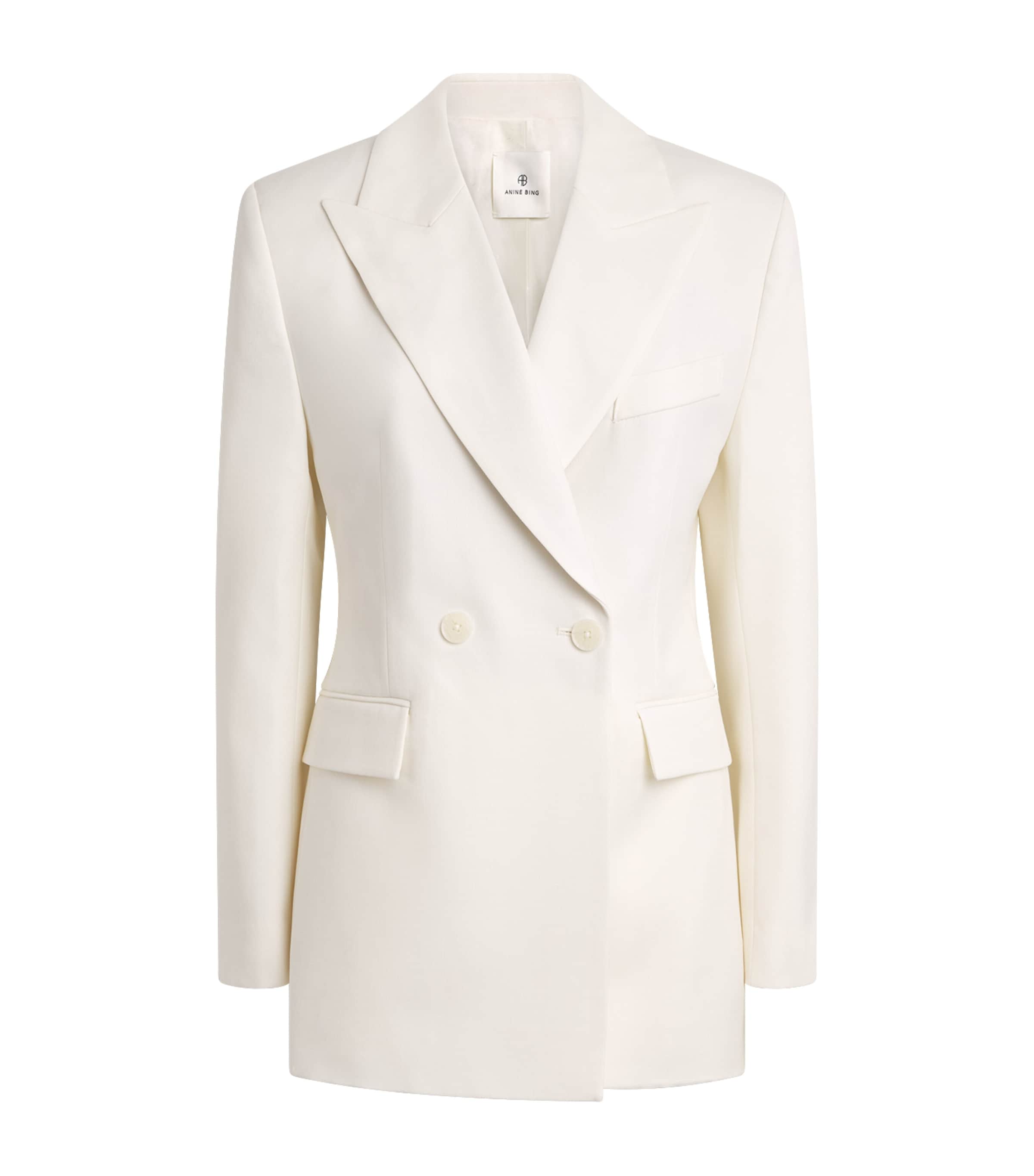 ANINE BING Womens Tiphaine Double-Breasted Blazer Ecru