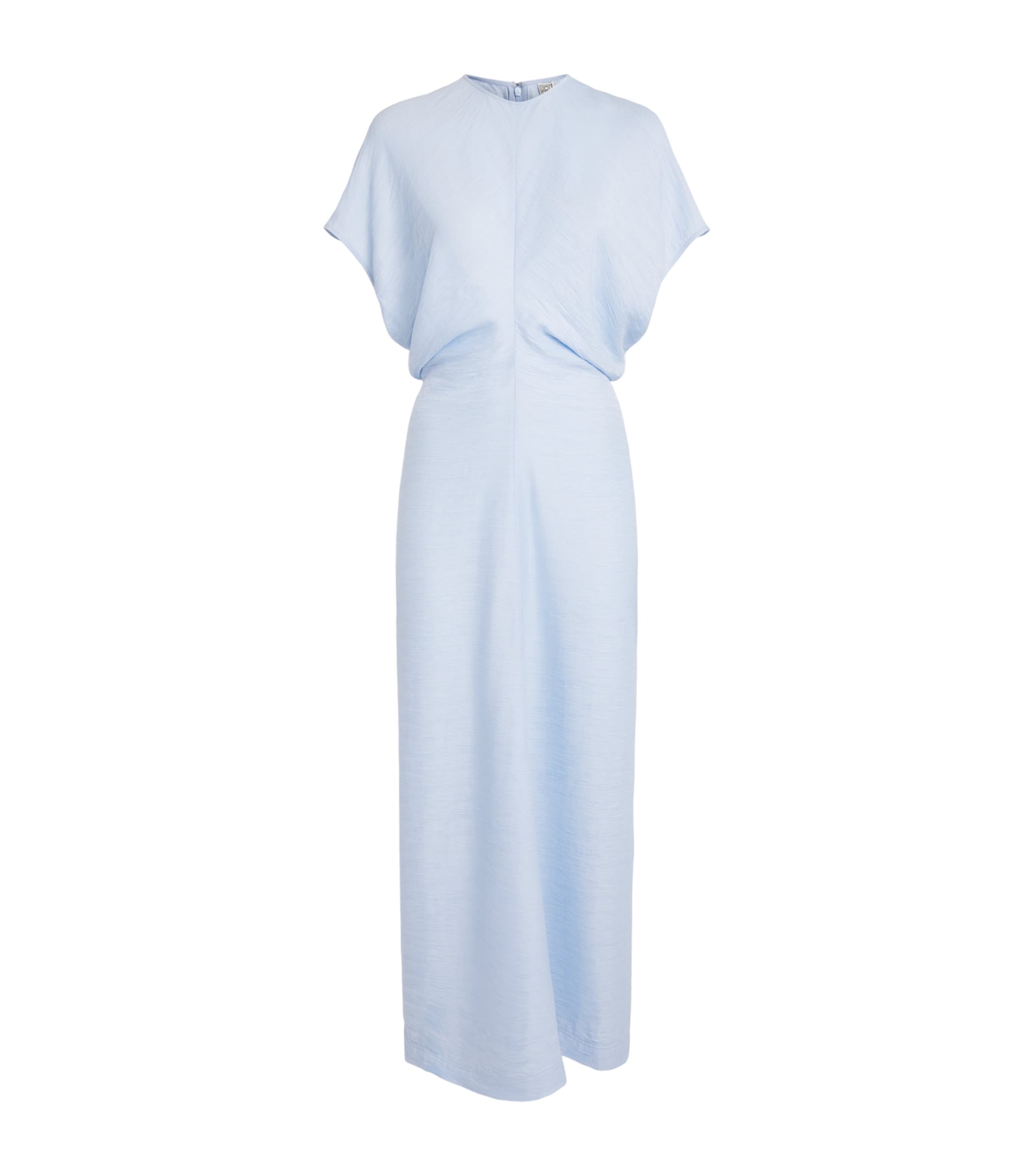 Toteme Womens Slubbed Slouch-Waist Midi Dress Sky