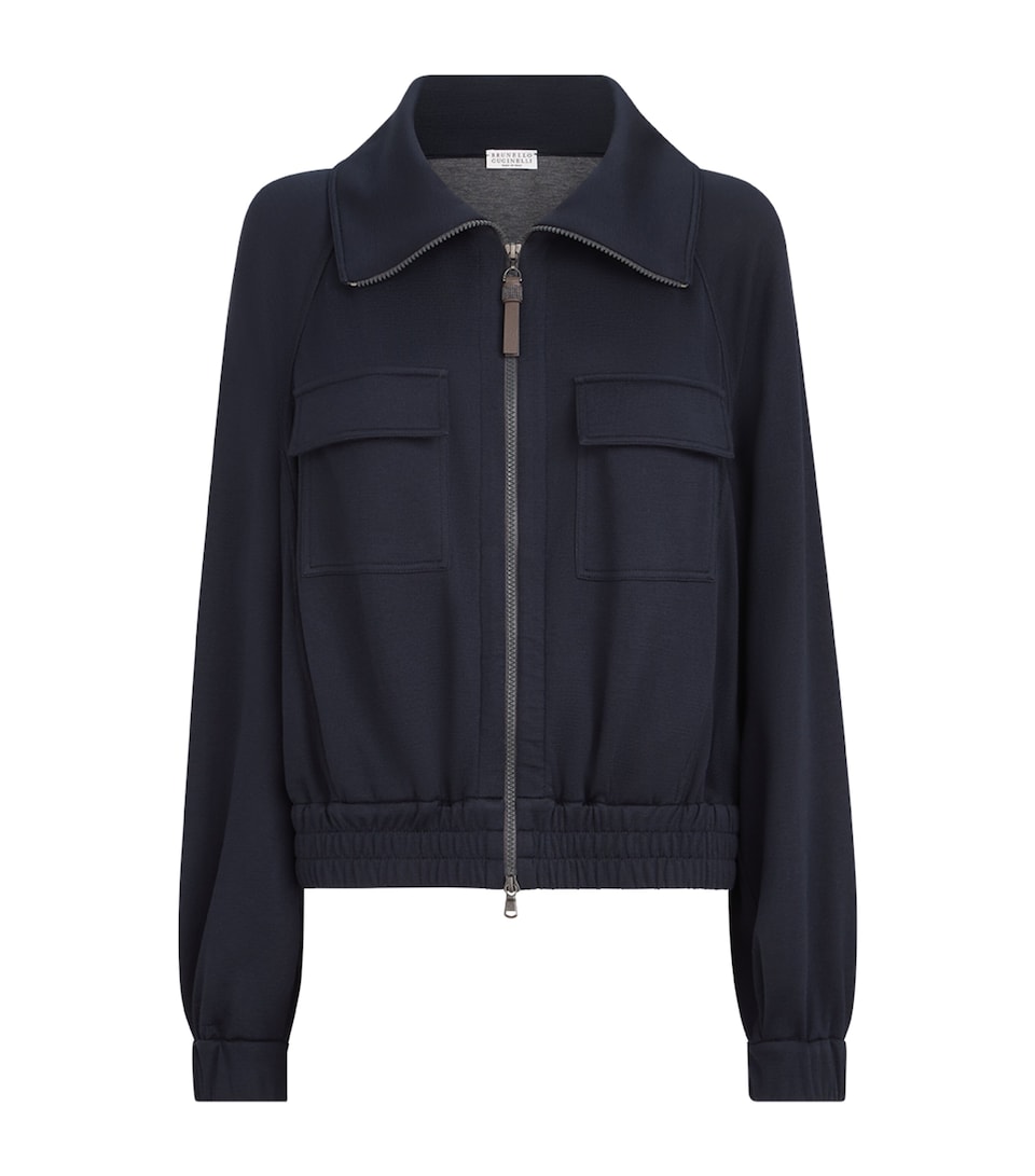 Brunello Cucinelli Womens Cotton-Silk Interlock Cardigan