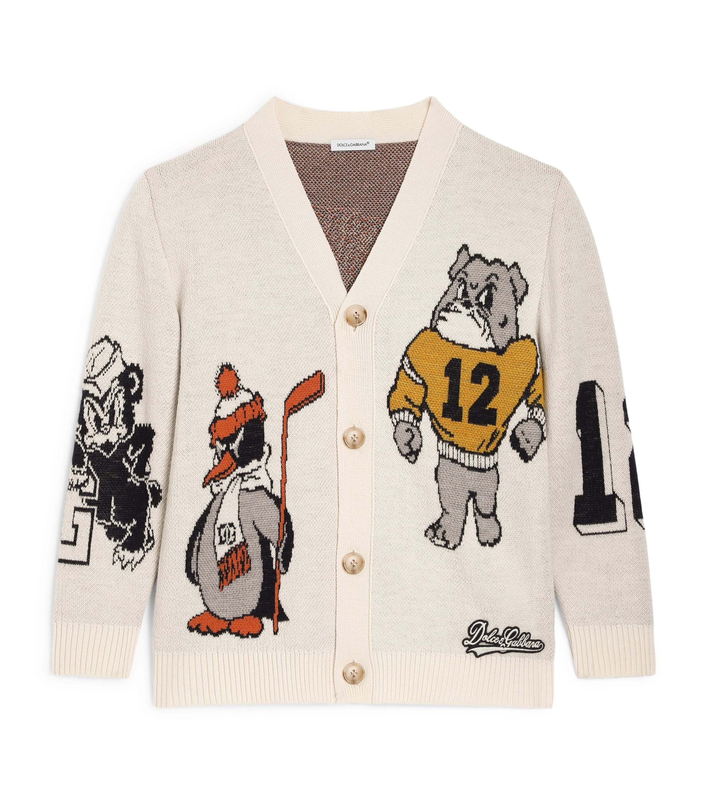 Dolce&Gabbana Kids Wool Jacquard Cardigan (8-14 Years) Multicolor