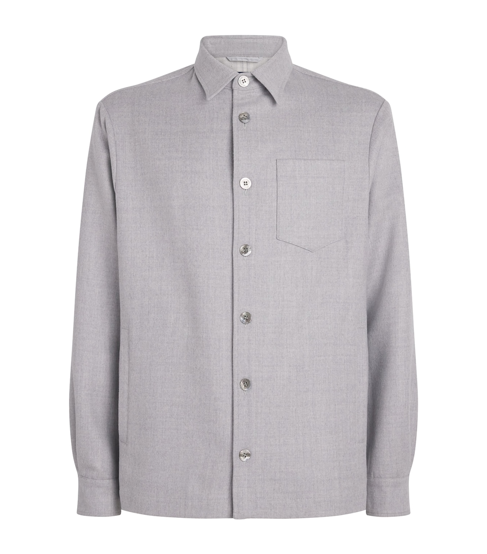 Paul & Shark Mens Cashmere Overshirt Light Grey