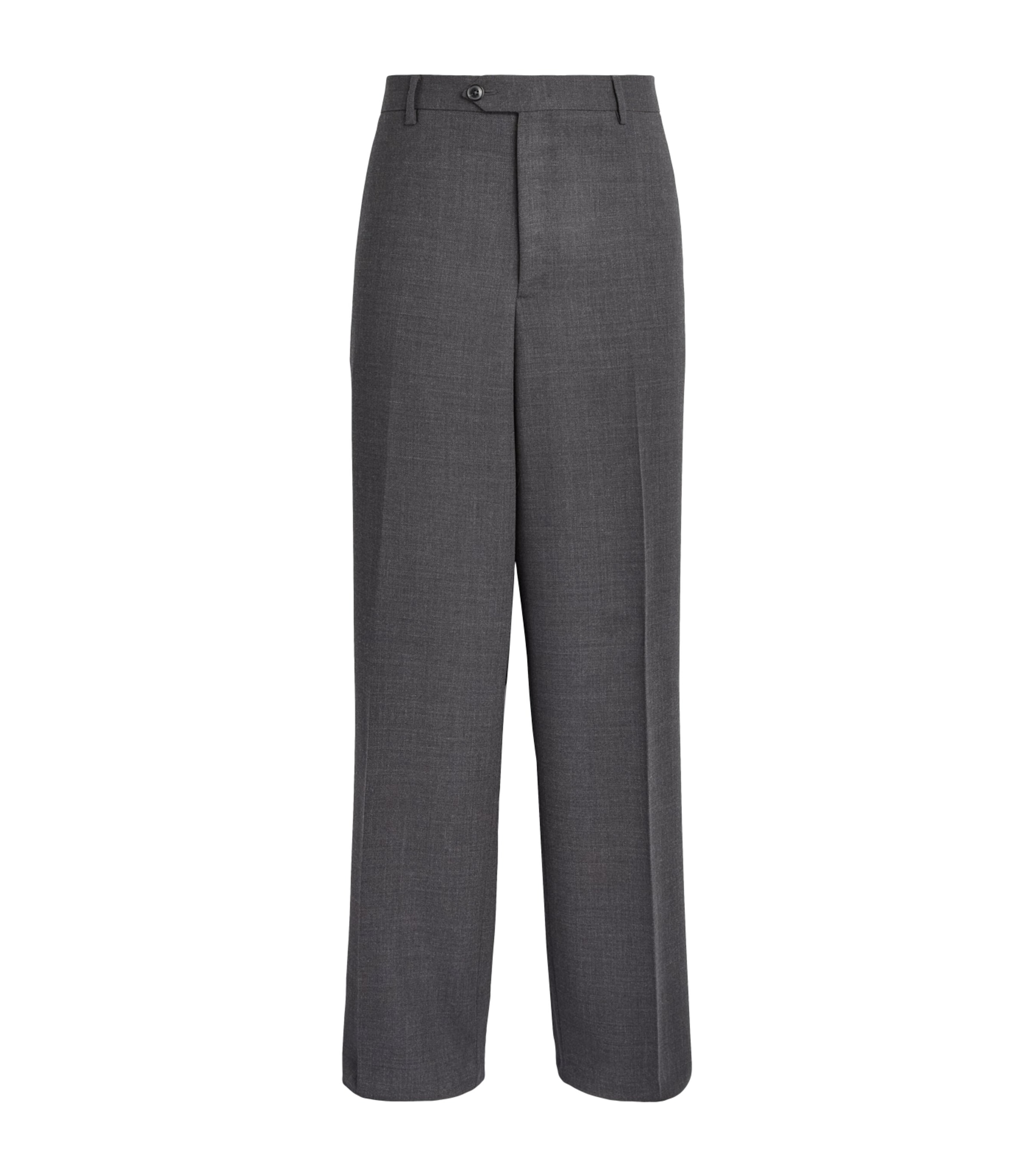 Paul Smith Mens Wool Relaxed Pleated Trousers Melange