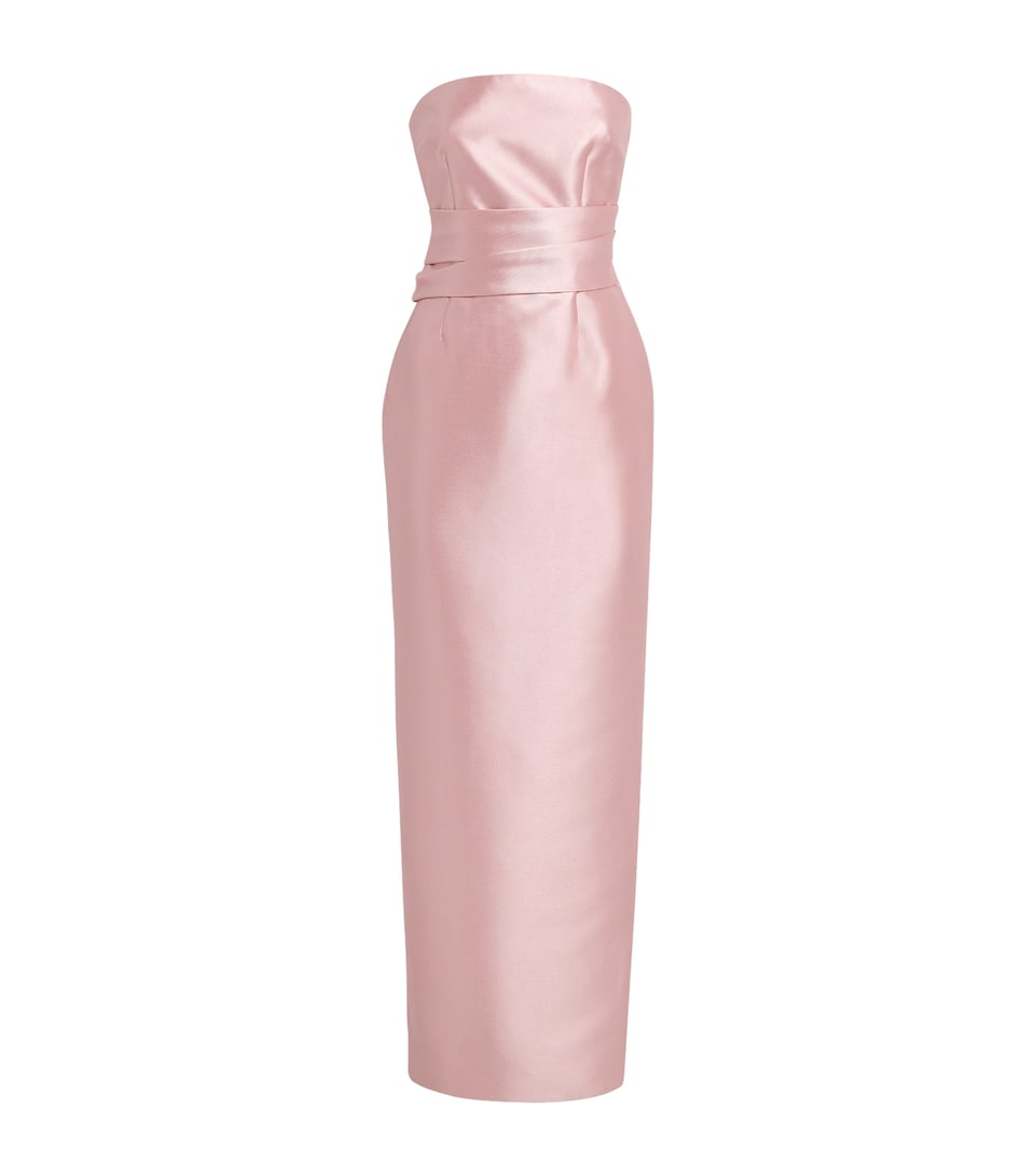 Solace London Womens Satin Ingrid Gown Pale Pink
