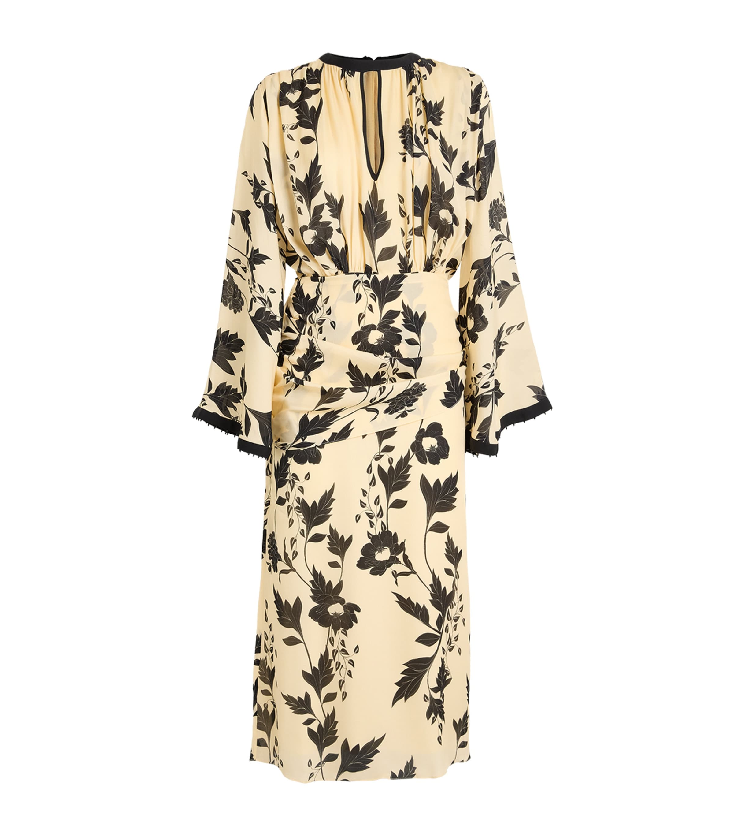 Johanna Ortiz Womens Silk Pintando En Henna Midi Dress Ecru/black